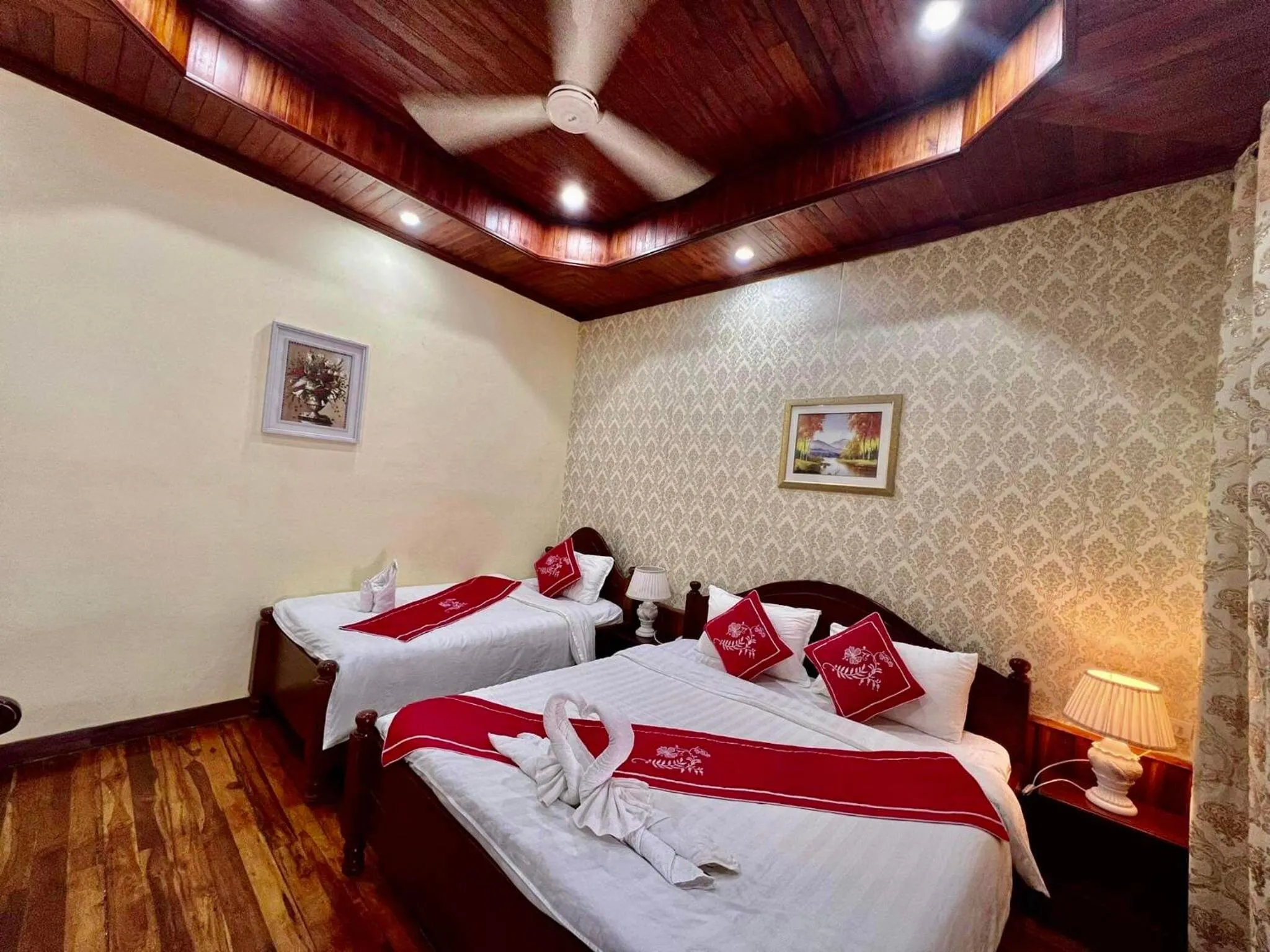 Bed in Villa Phathana Boutique Hotel