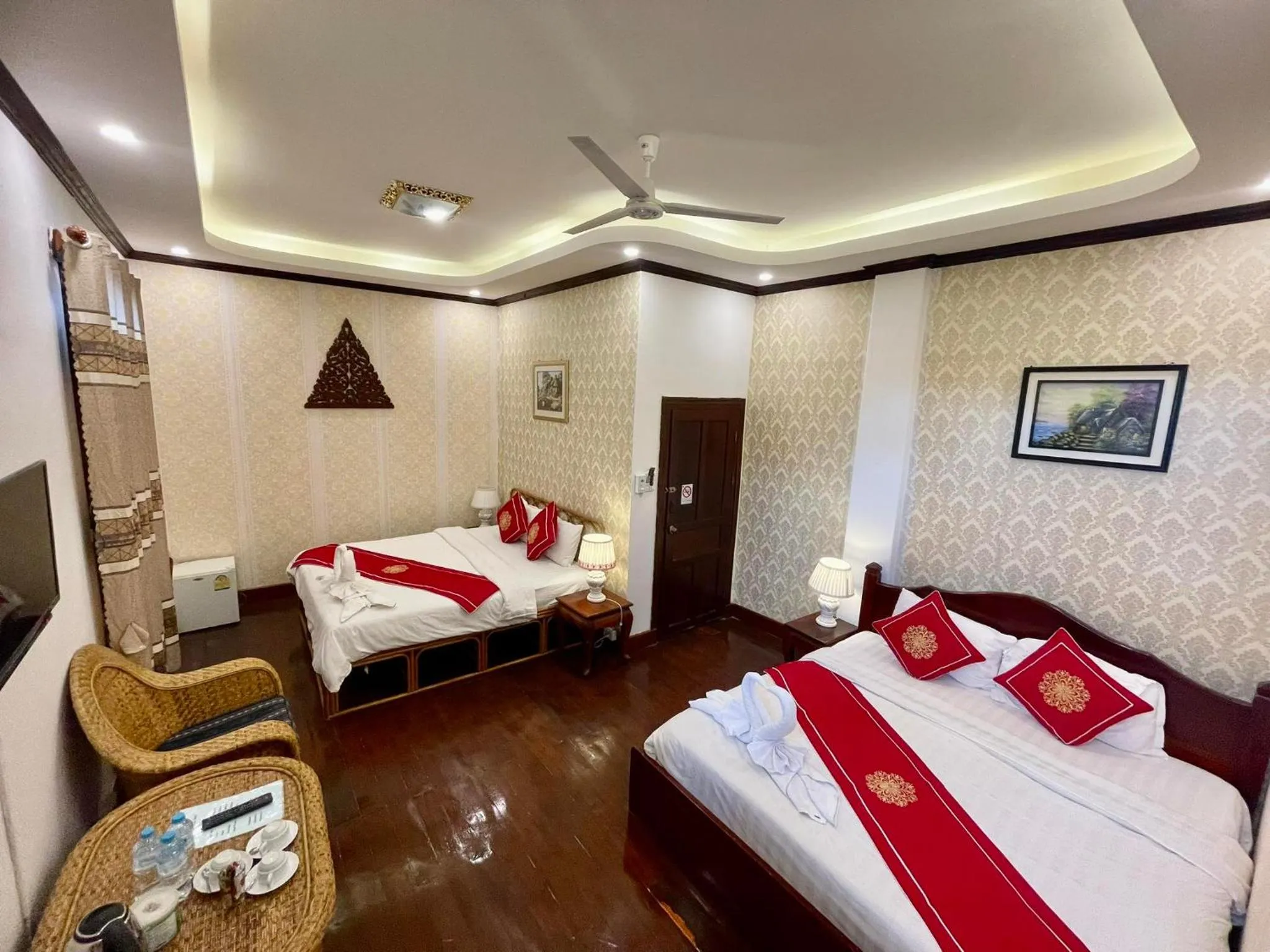 Bed in Villa Phathana Boutique Hotel