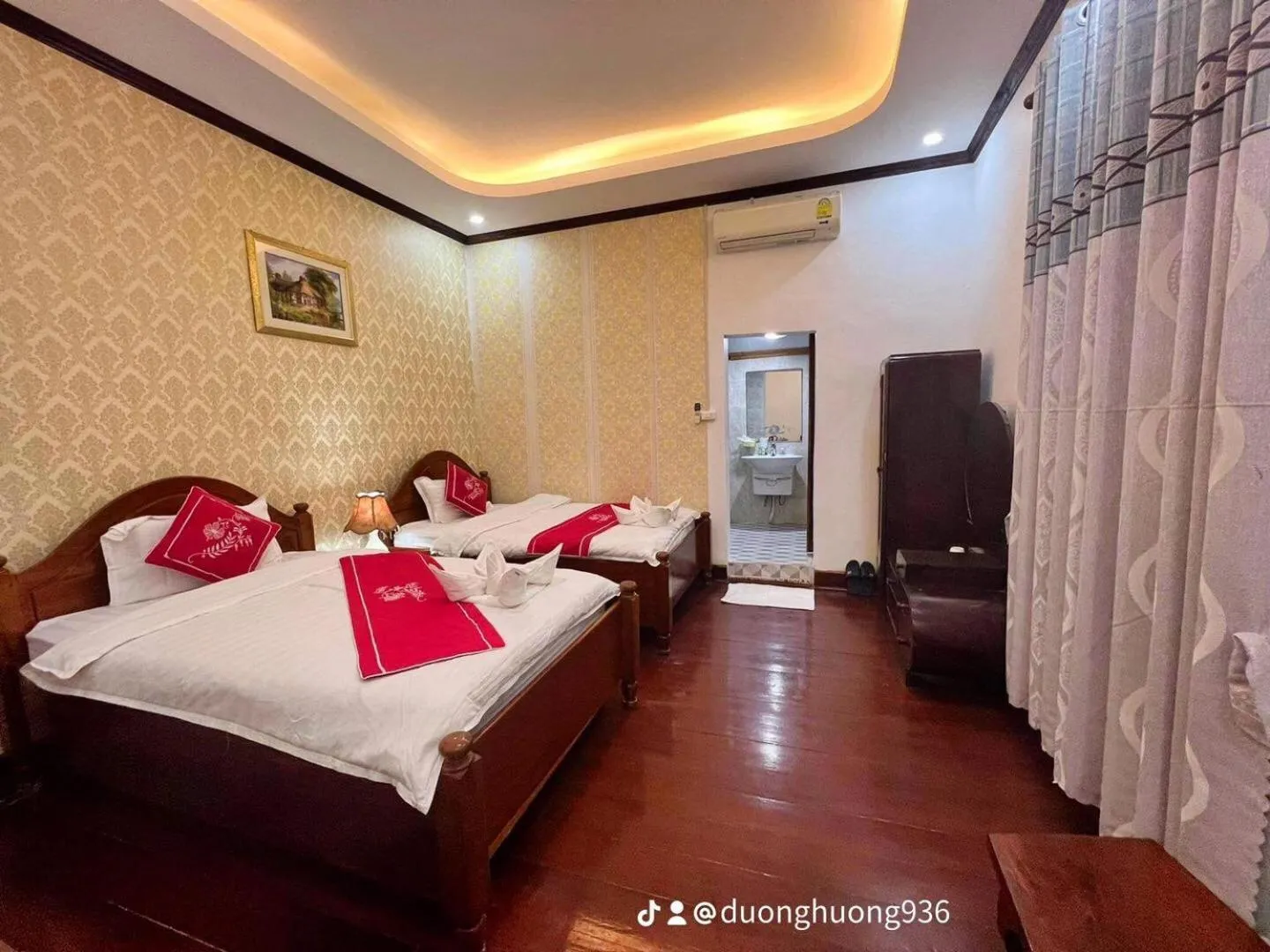 Bed in Villa Phathana Boutique Hotel