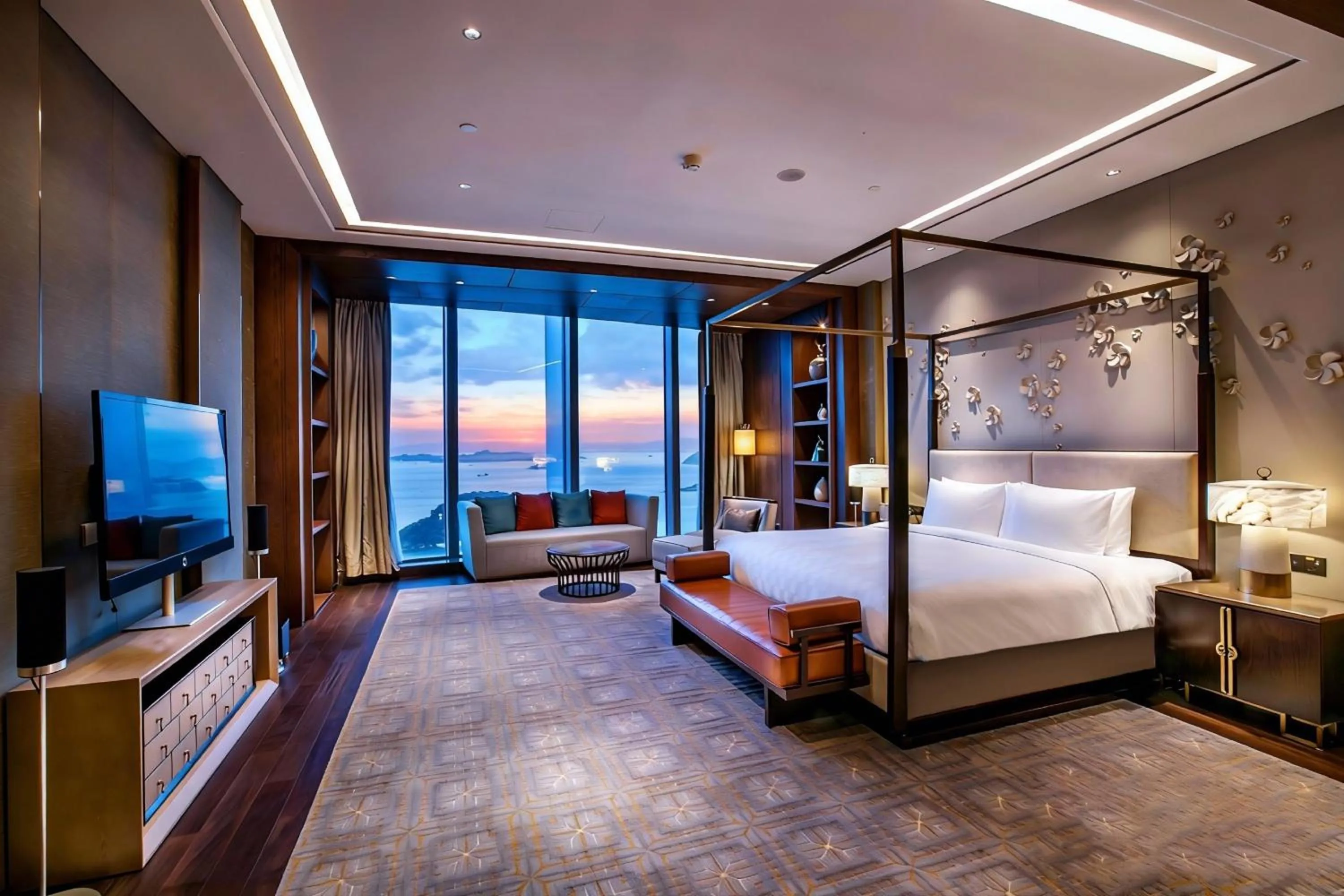 Photo of the whole room, Bed in HUALUXE Xiamen Haicang Habour View