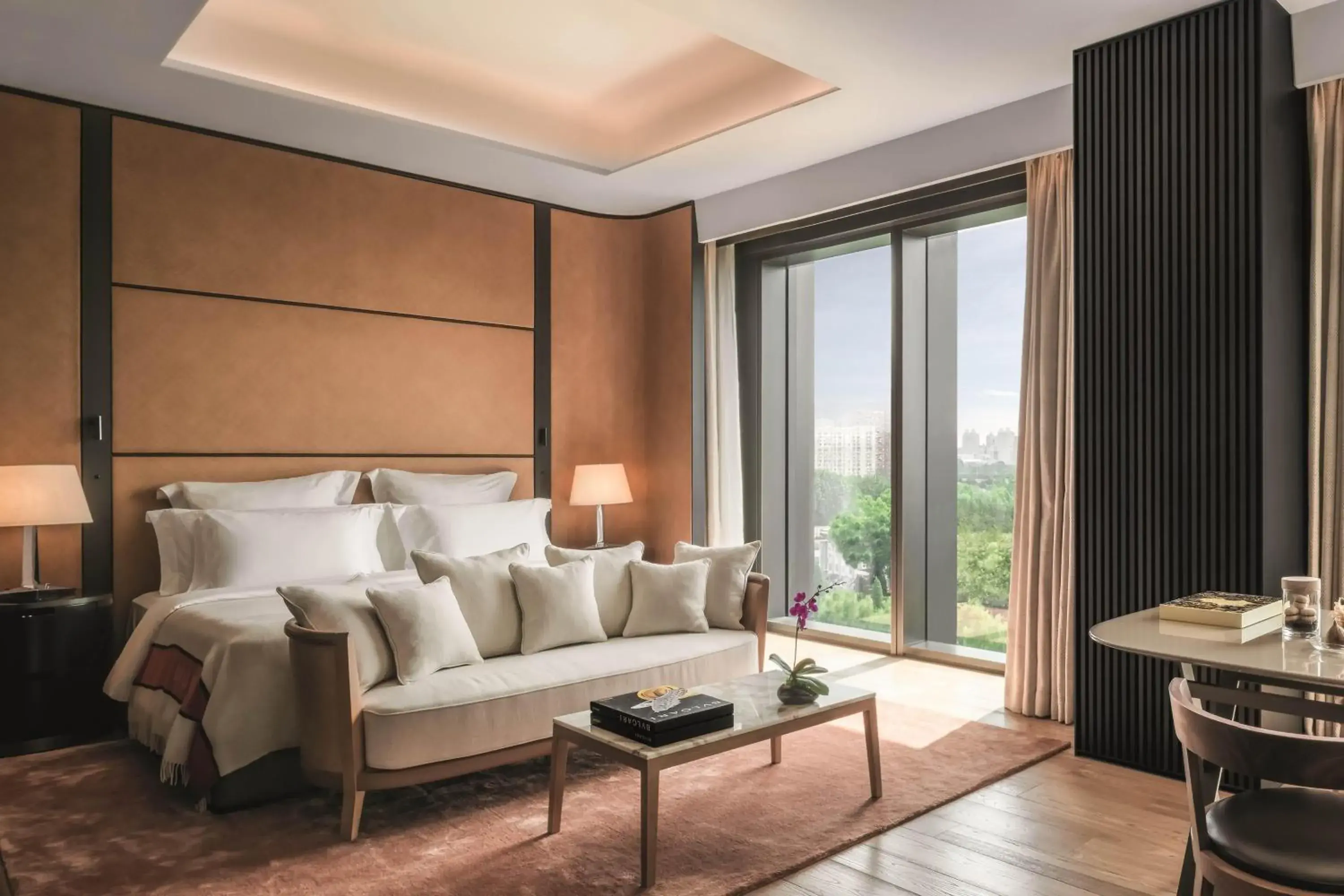 Premium Room with One King Bed Liangma River View (Free Mini-bar soft drinks & beers + 1.9 mi pick-up or drop-off service + Berluti shoe shinning & pressing service) in Bvlgari Hotel Beijing Premium Room with One King Bed Liangma River View (Free Mini-bar soft drinks & beers + 1.9 mi pick-up or drop-off service + Berluti shoe shinning & pressing service) in Bvlgari Hotel Beijing