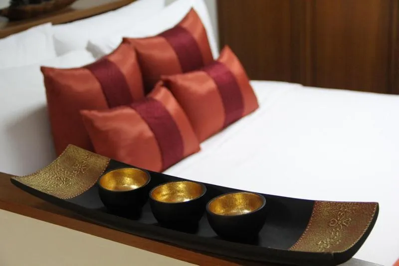 Decorative detail, Bed in B.S. Court Hotel Sathorn