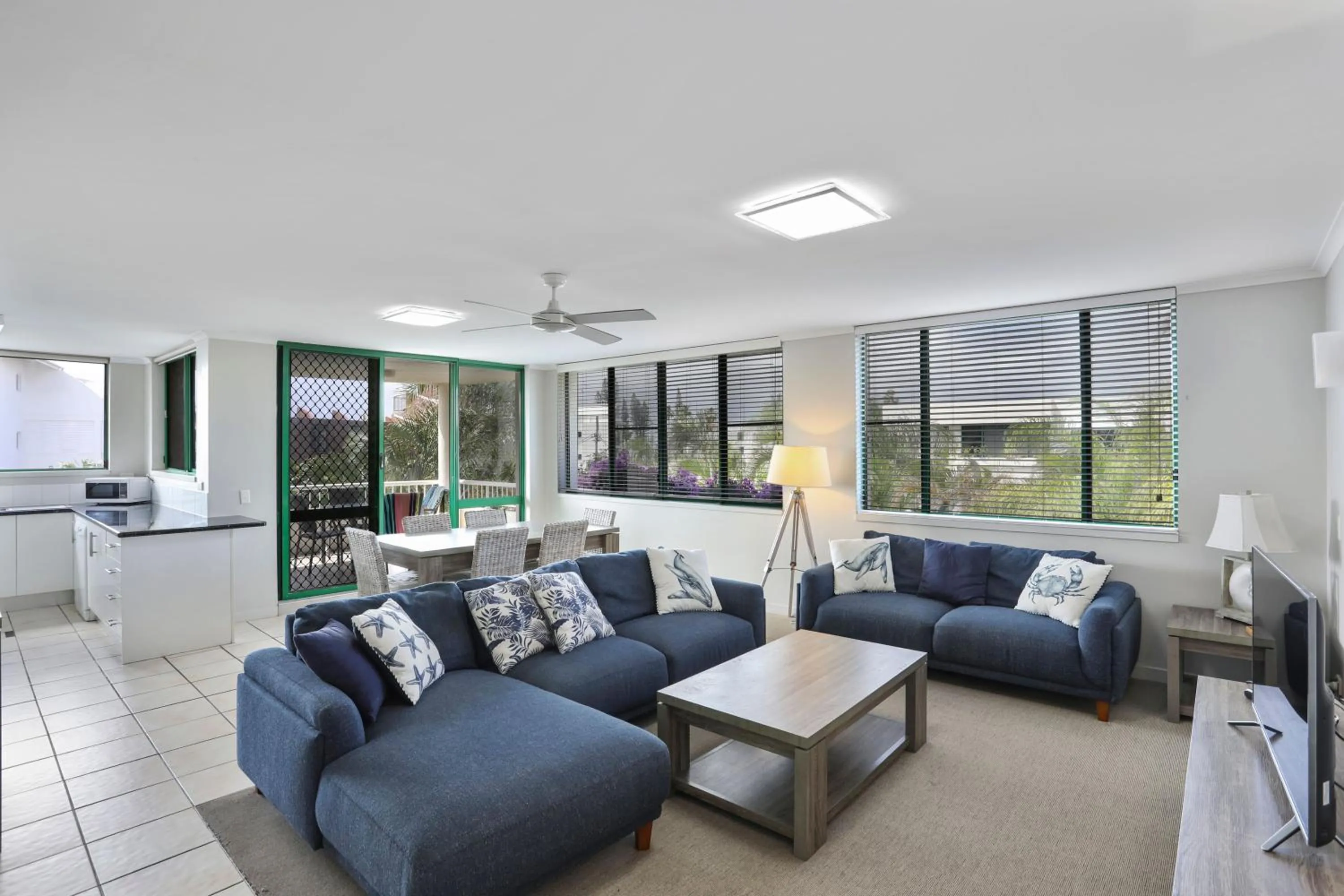 Living room in Headland Gardens Holiday Apartments