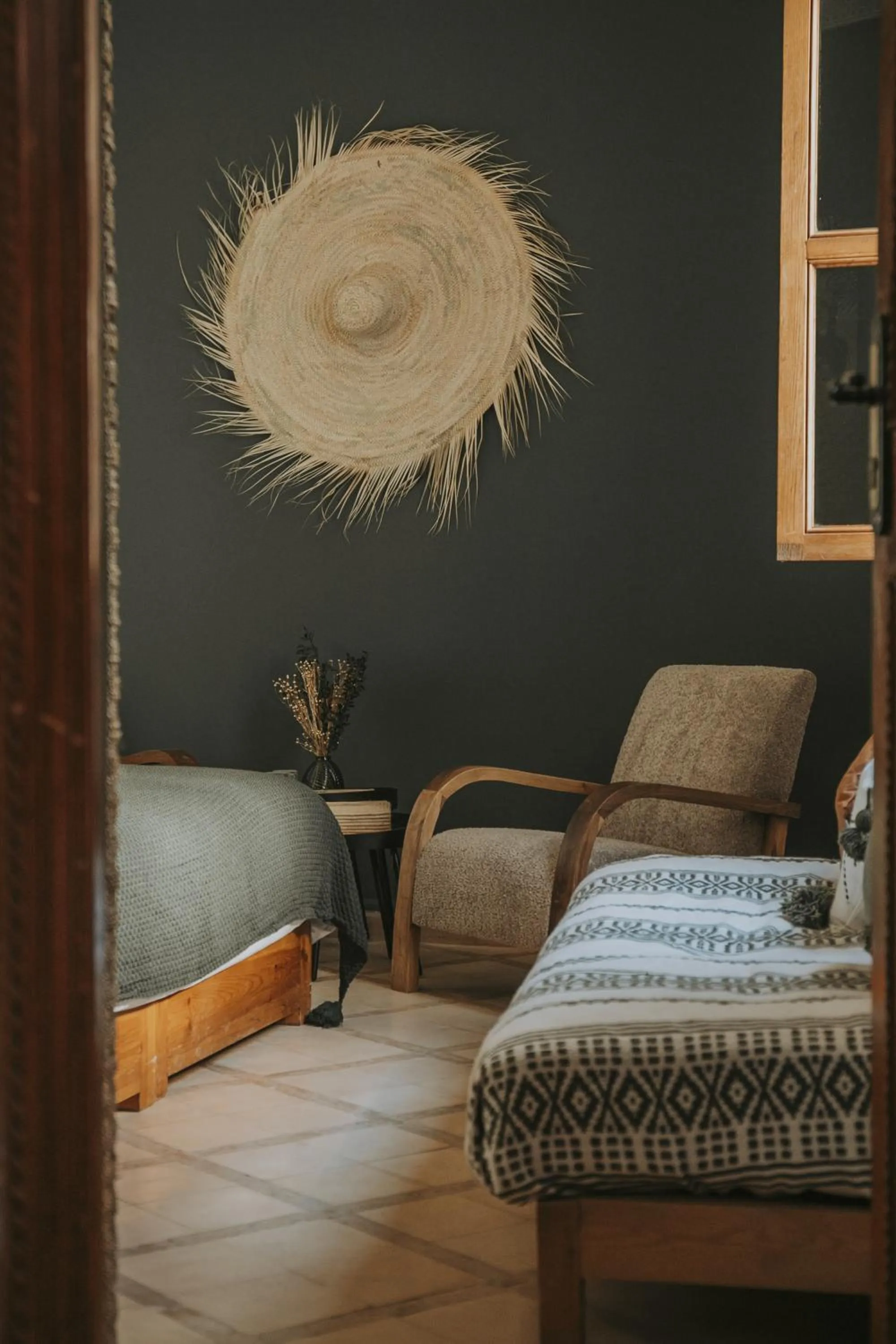Decorative detail, Bed in Riad Dar Coram