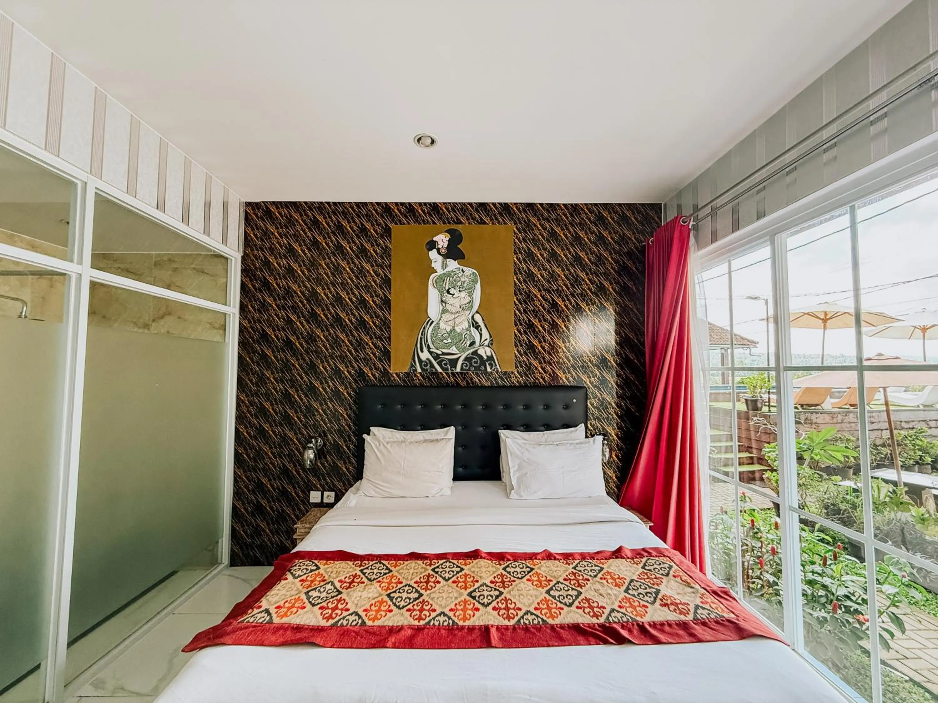 Bed in Bhuana Agung Villa and Restaurant