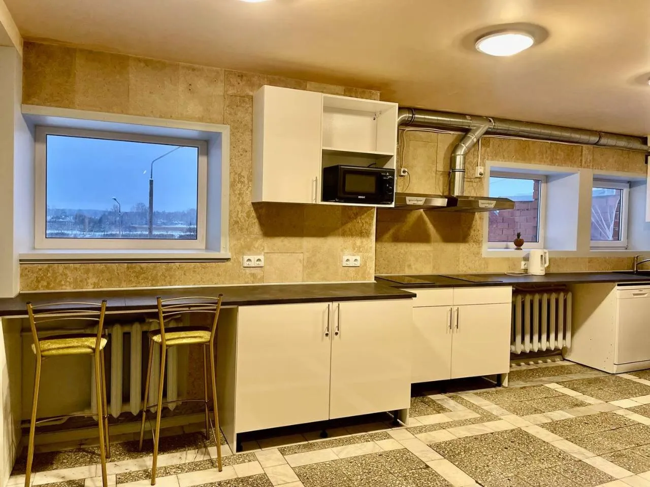 Kitchen or kitchenette in Riverside Motel Jelgava