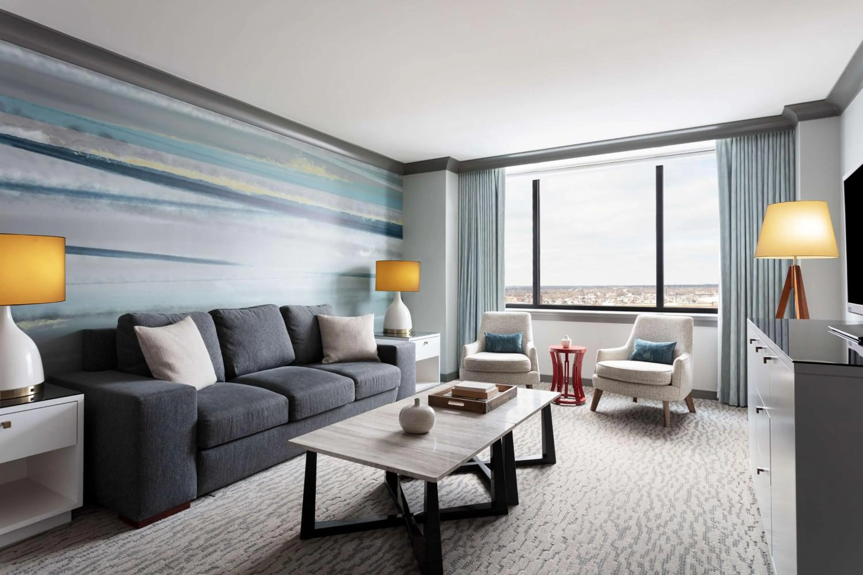 Living room in The Lofton Hotel Minneapolis, Tapestry Collection by Hilton