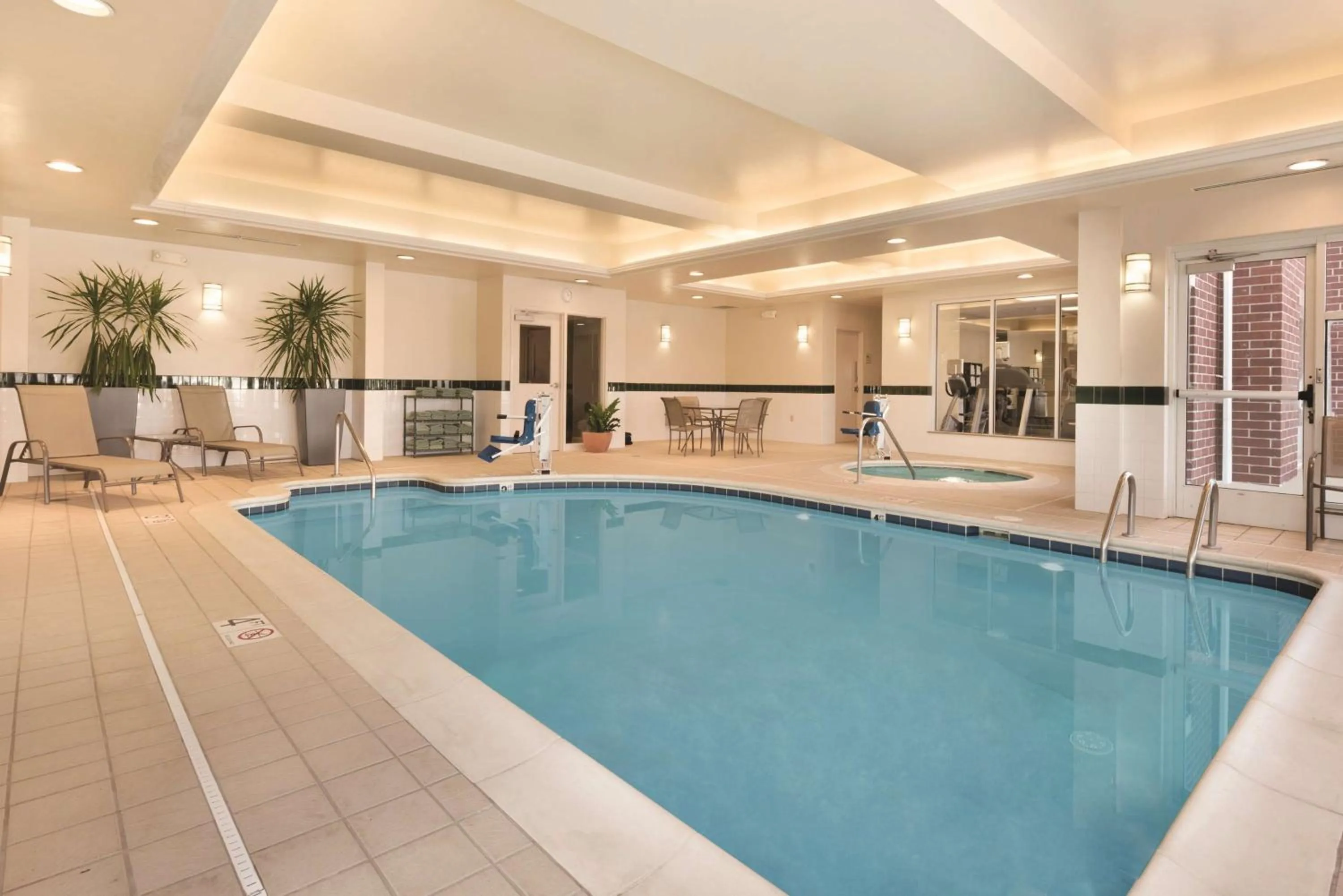 Pool view in Hilton Garden Inn Akron-Canton Airport