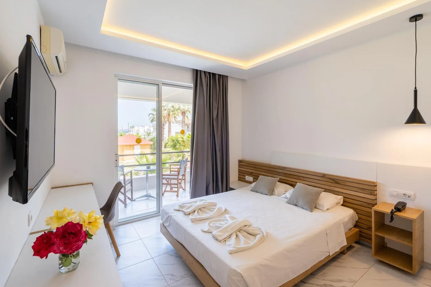 Bed in Lardos Bay Hotel