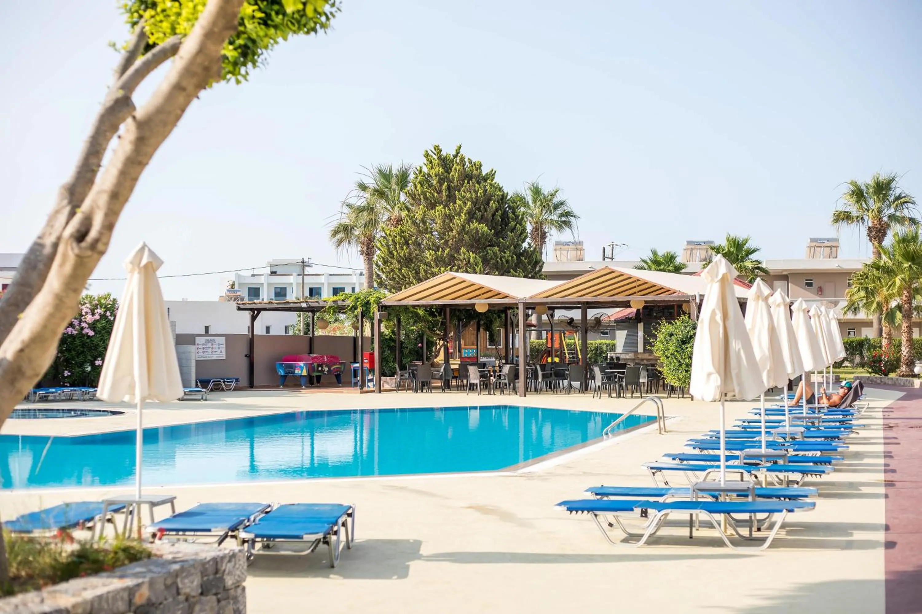 Pool view in Lardos Bay Hotel