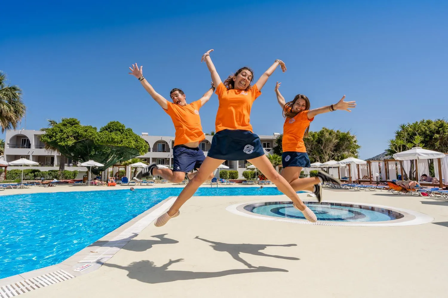 People in Lardos Bay Hotel