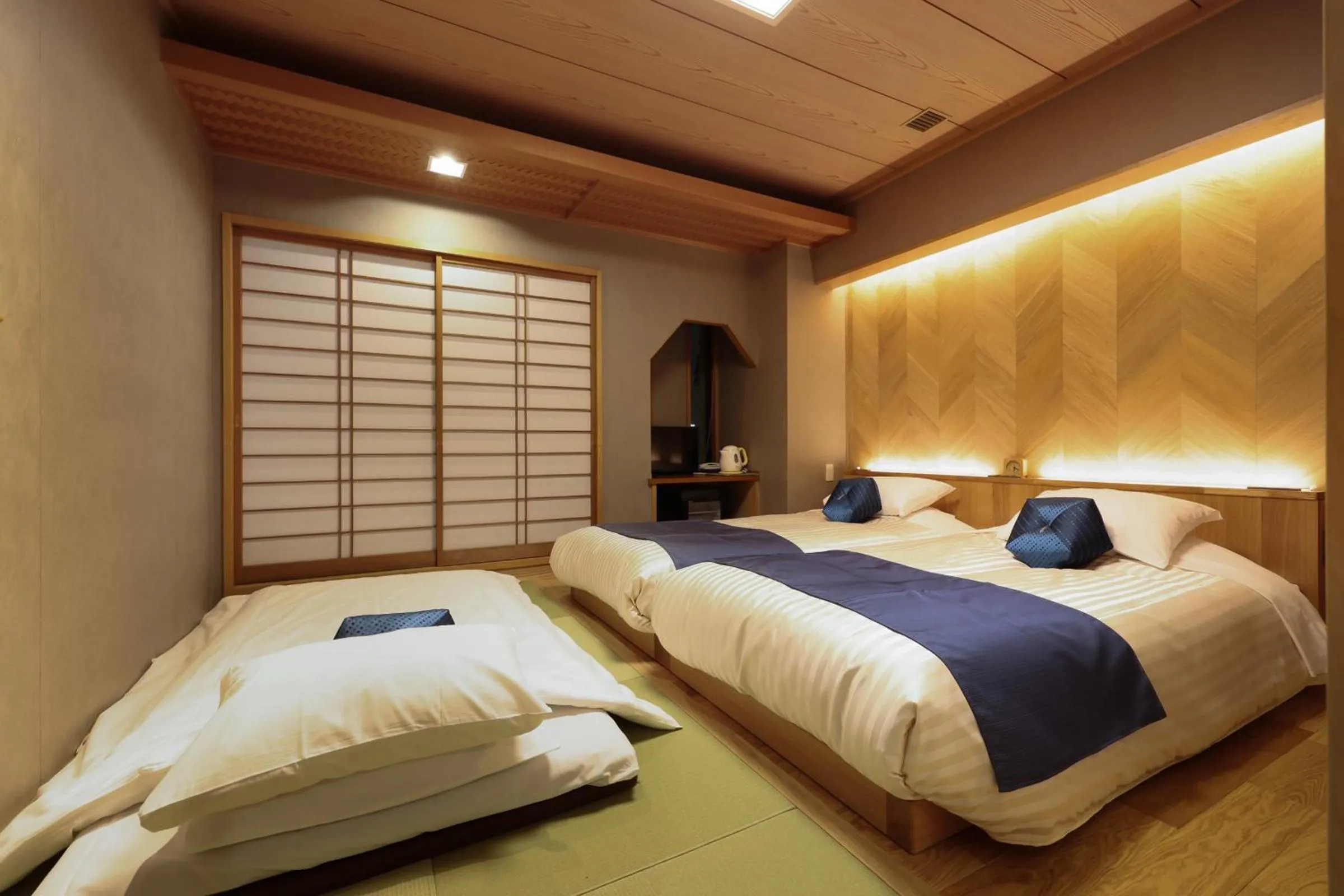 Bed in Ryokan Asakusa Shigetsu