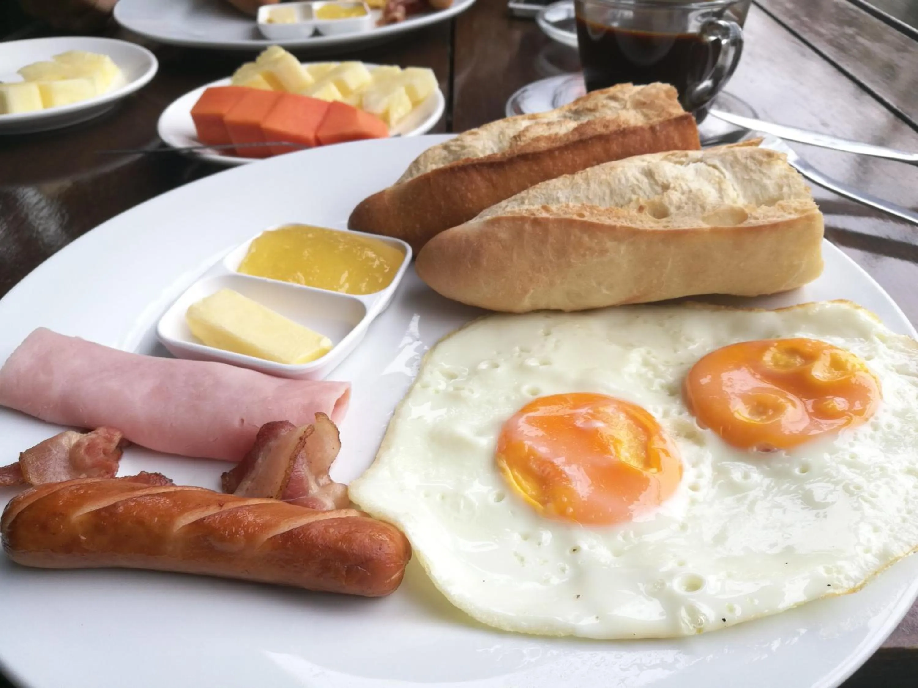 American breakfast in Ancient Luangprabang Hotel