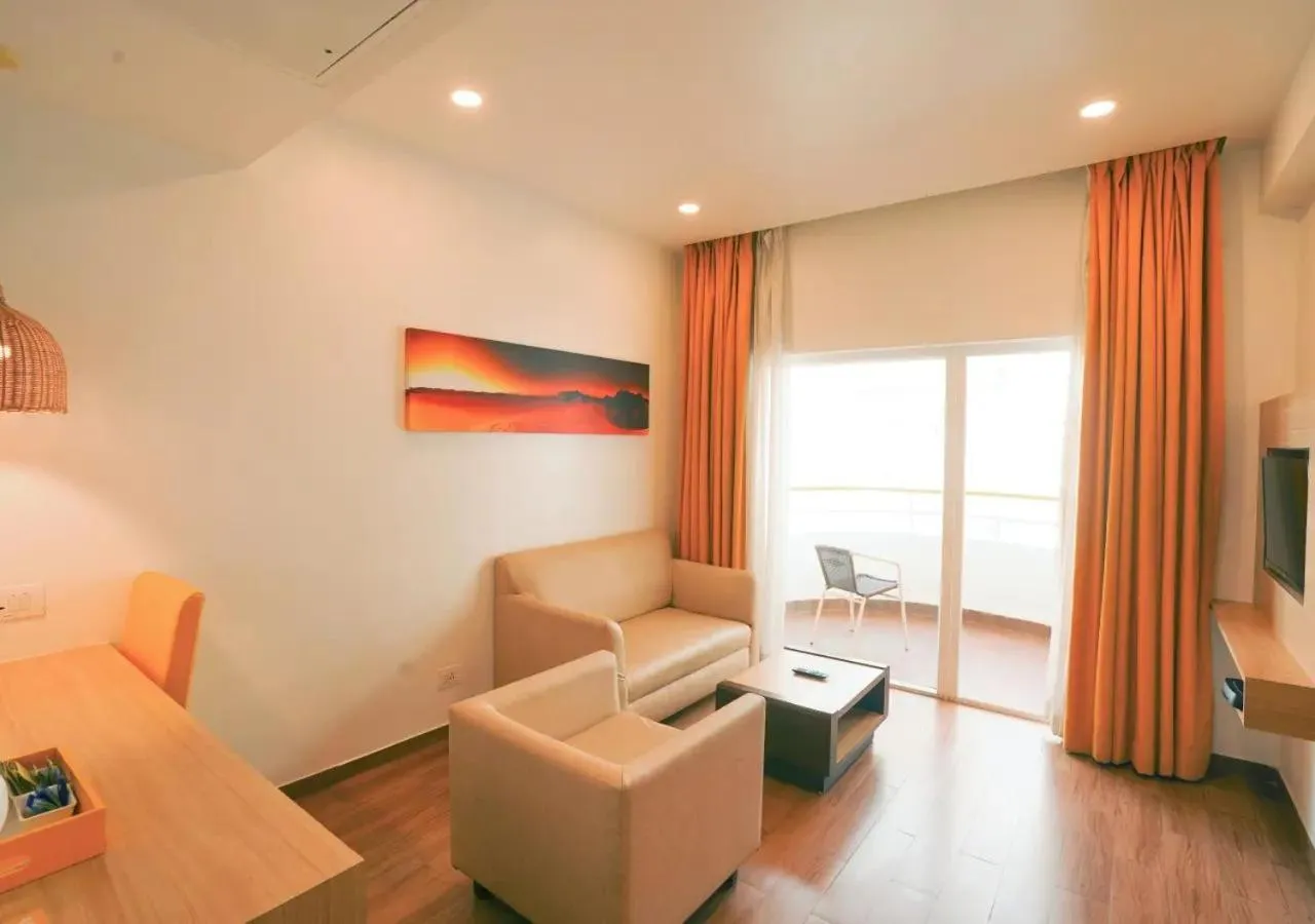 Seating area in BloomSuites l Calangute