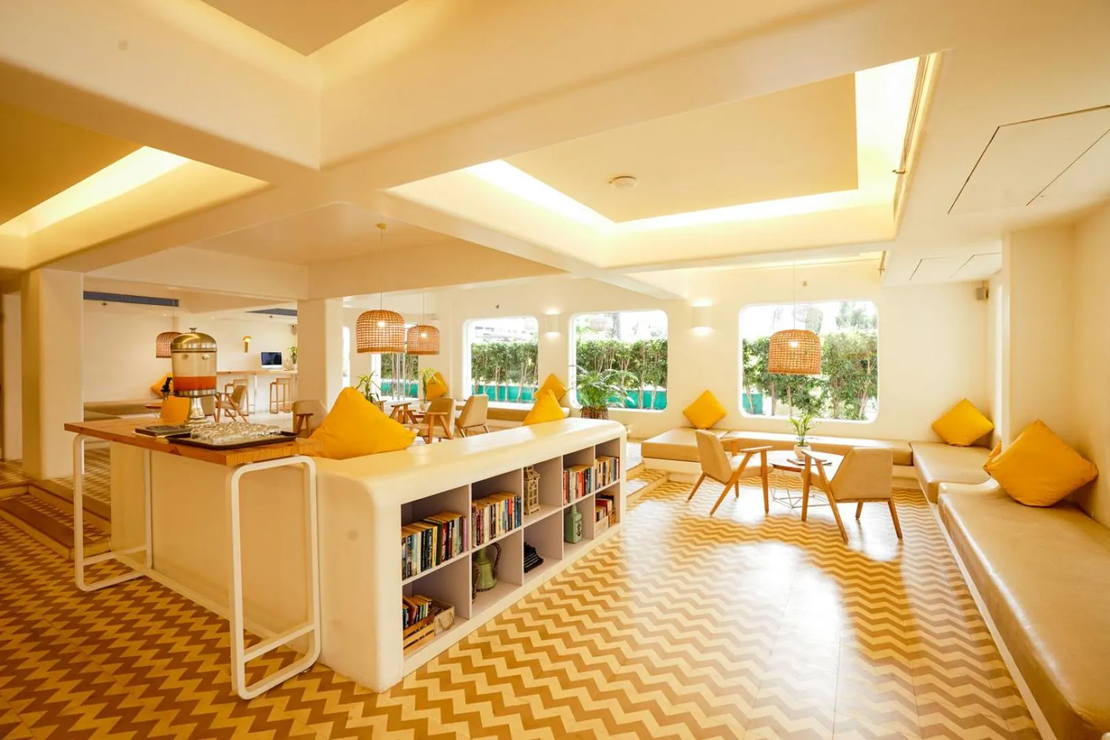 Lobby or reception in BloomSuites l Calangute