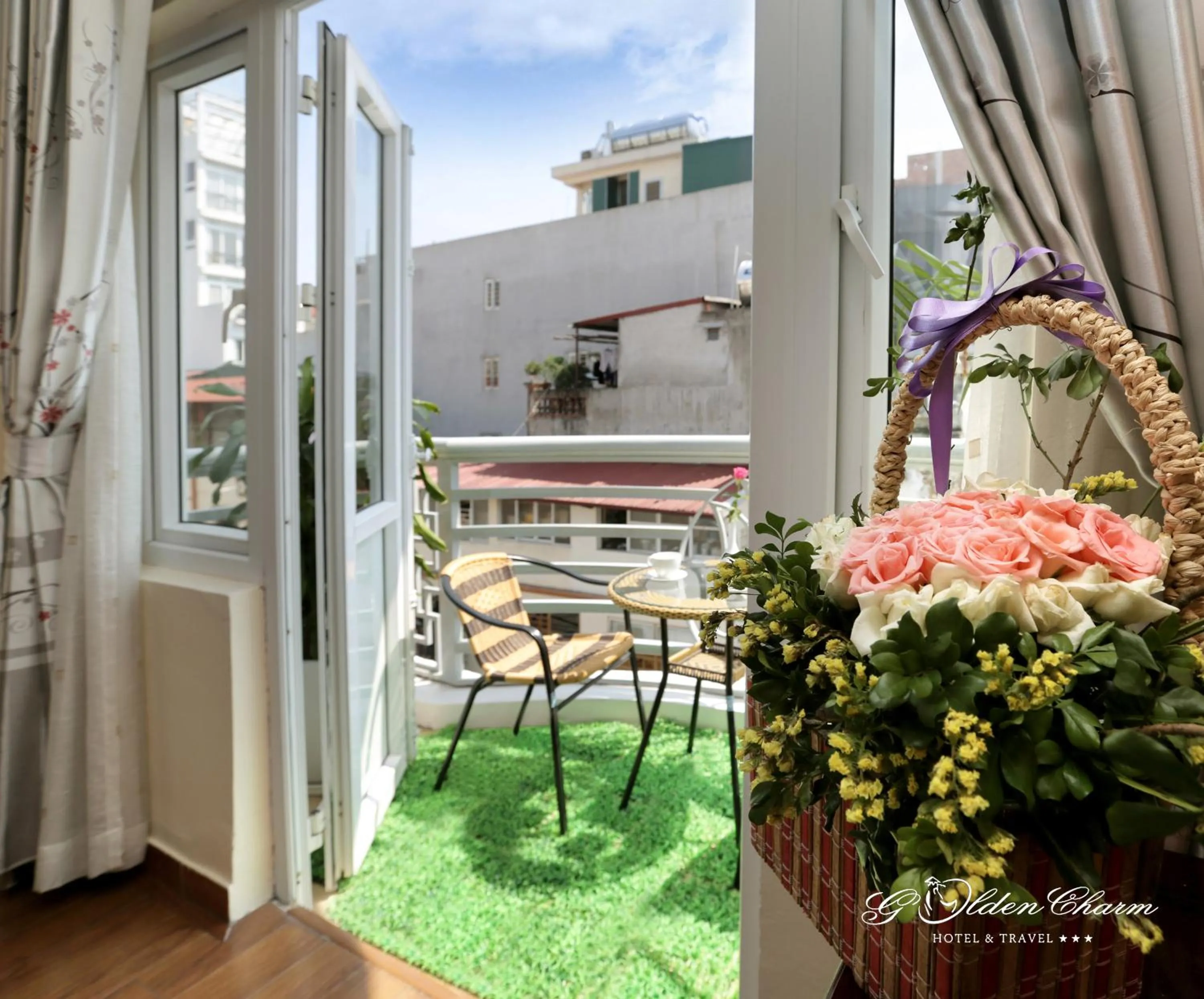 Balcony/Terrace in Hanoi Golden Charm Hotel