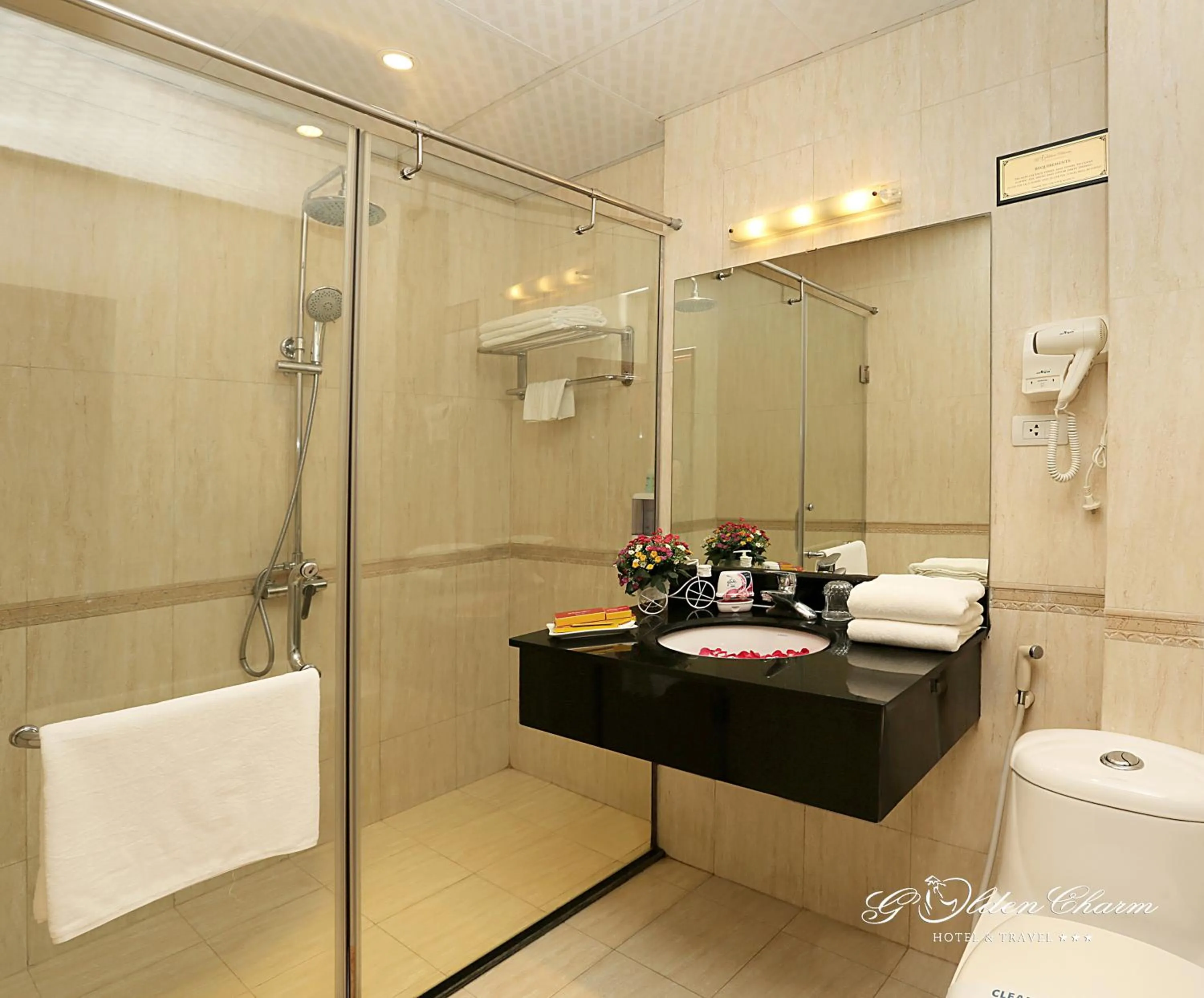 Bathroom in Hanoi Golden Charm Hotel
