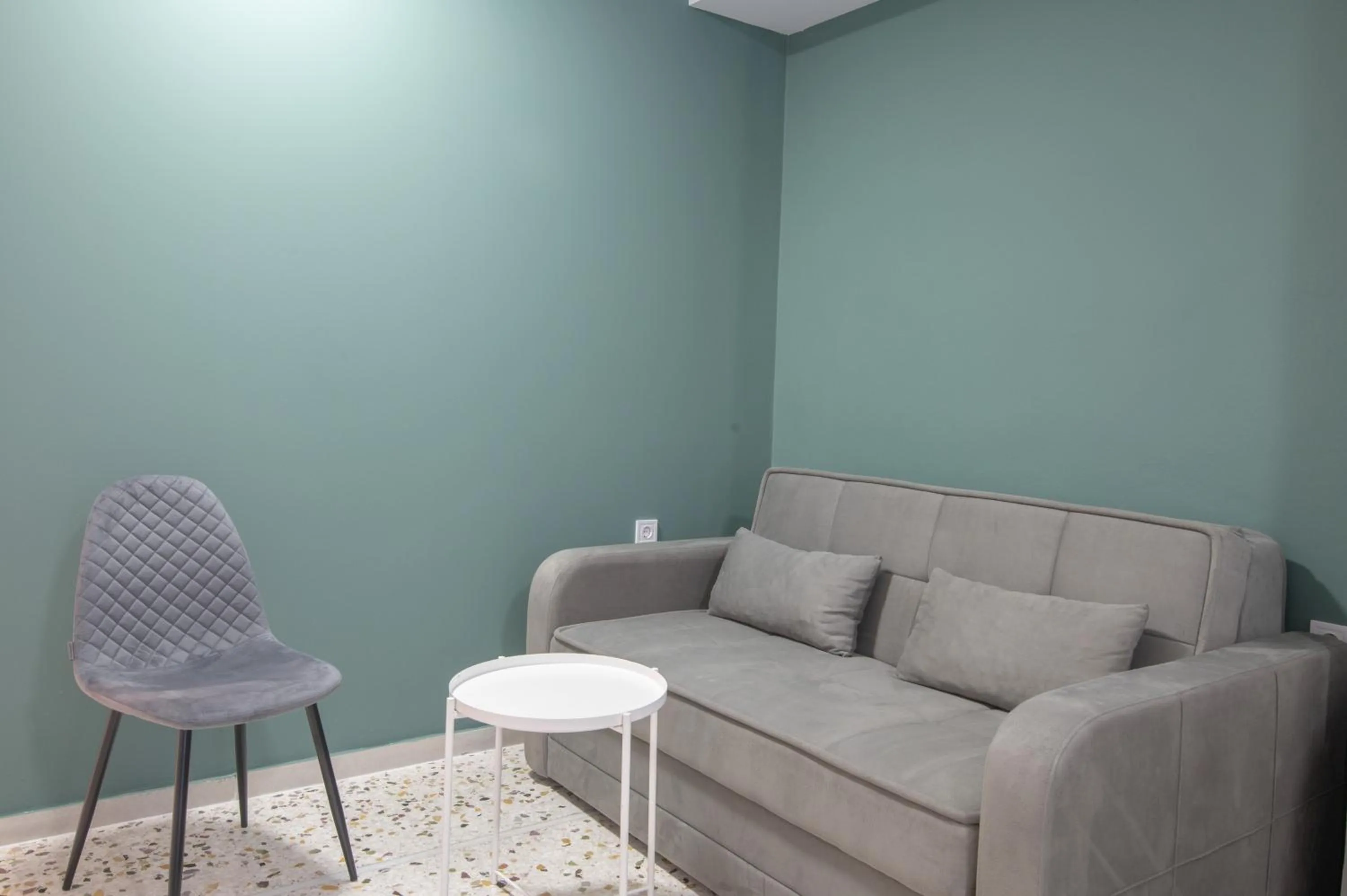 Seating area in Athens Connection Apartments