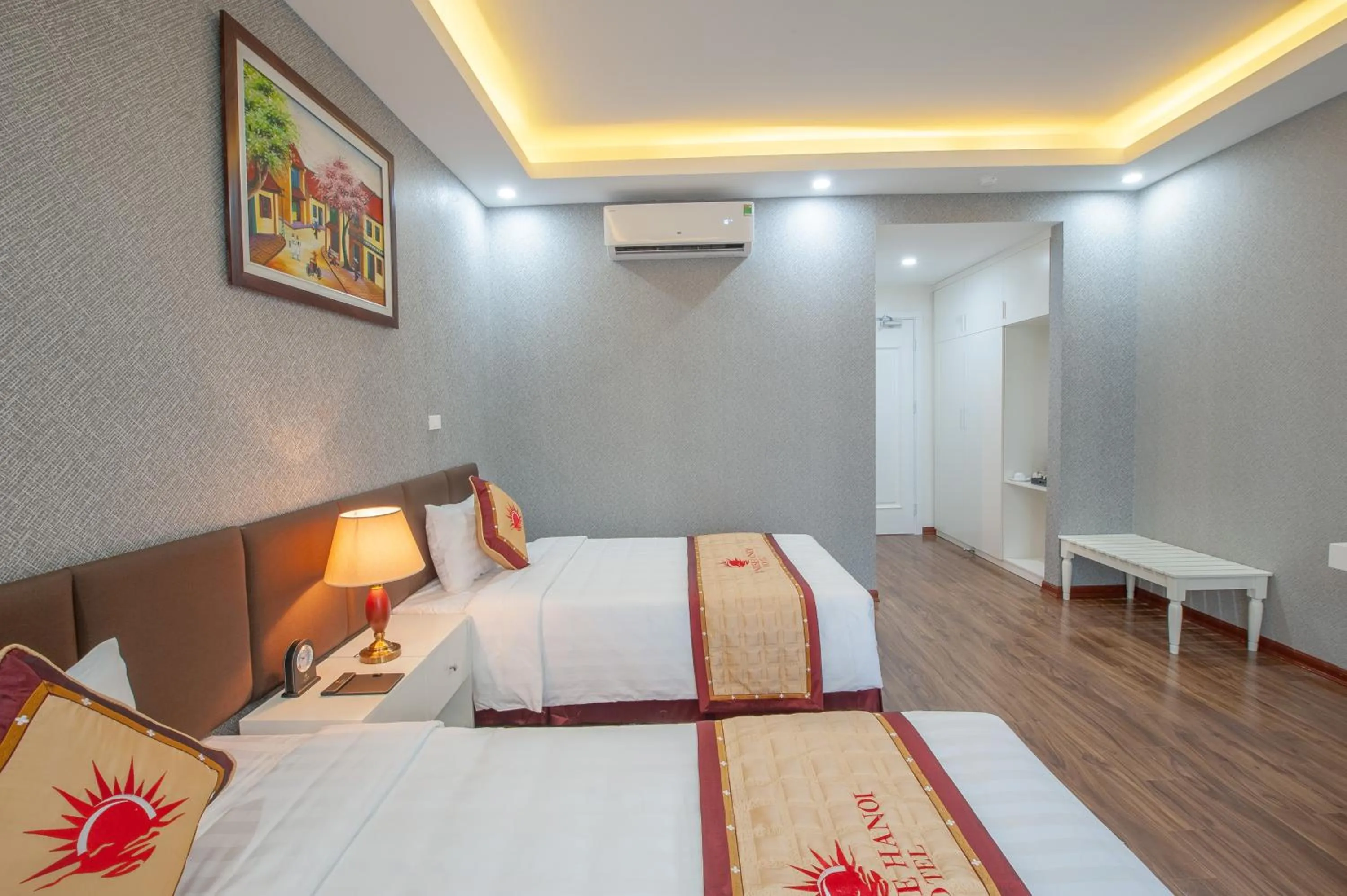 Bed in Sunrise Hanoi Hotel