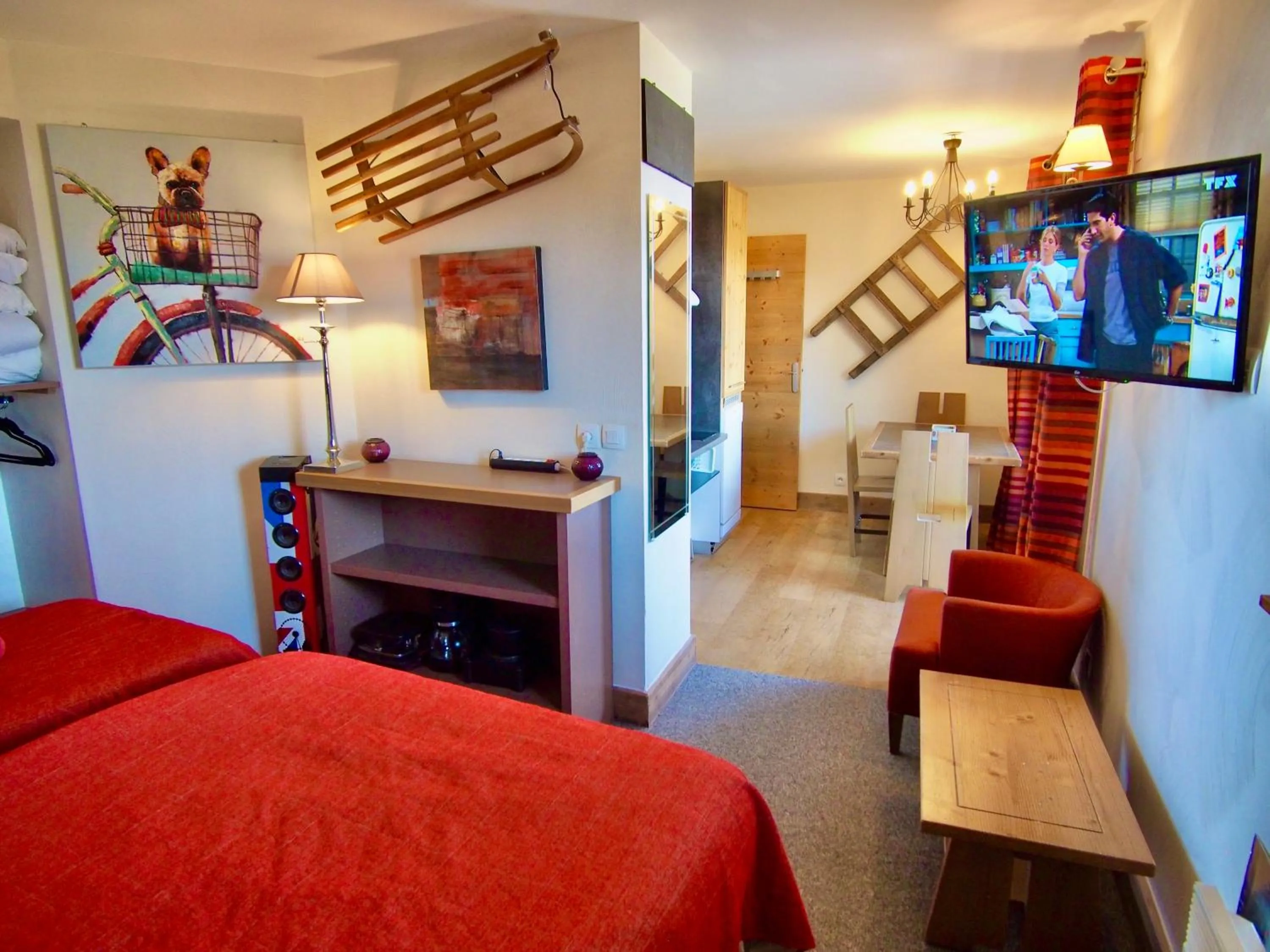 TV and multimedia, Bed in RisoulSki Antarès - Piscine et Sauna