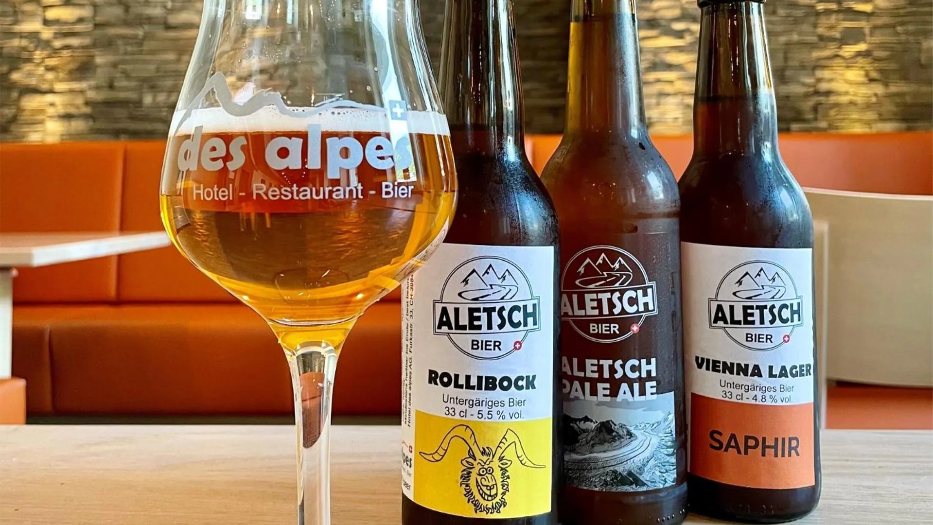 Alcoholic drinks in Boutique und Bier Hotel des alpes