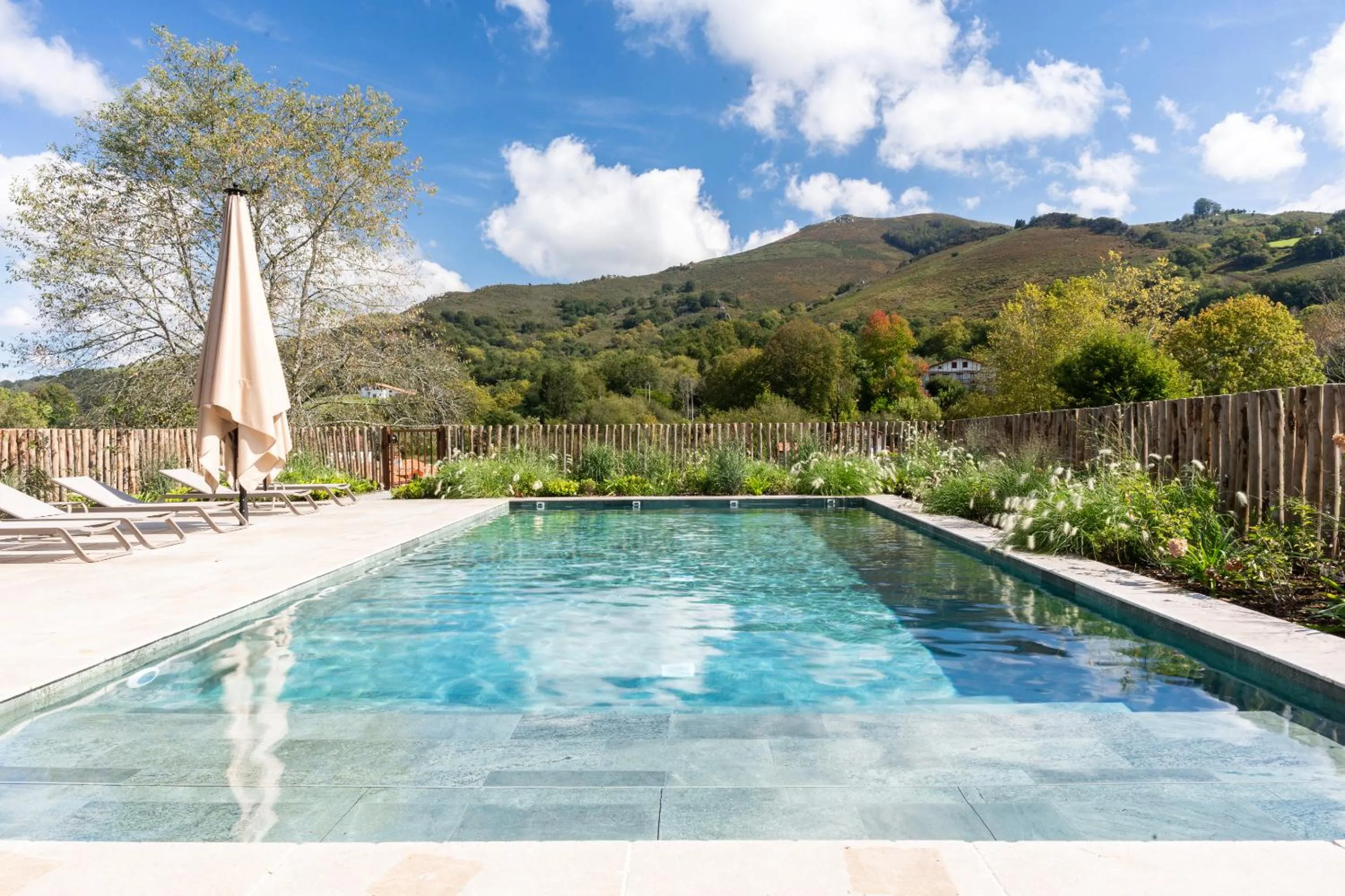 Pool view in Hôtel Restaurant & Spa La Maison Oppoca