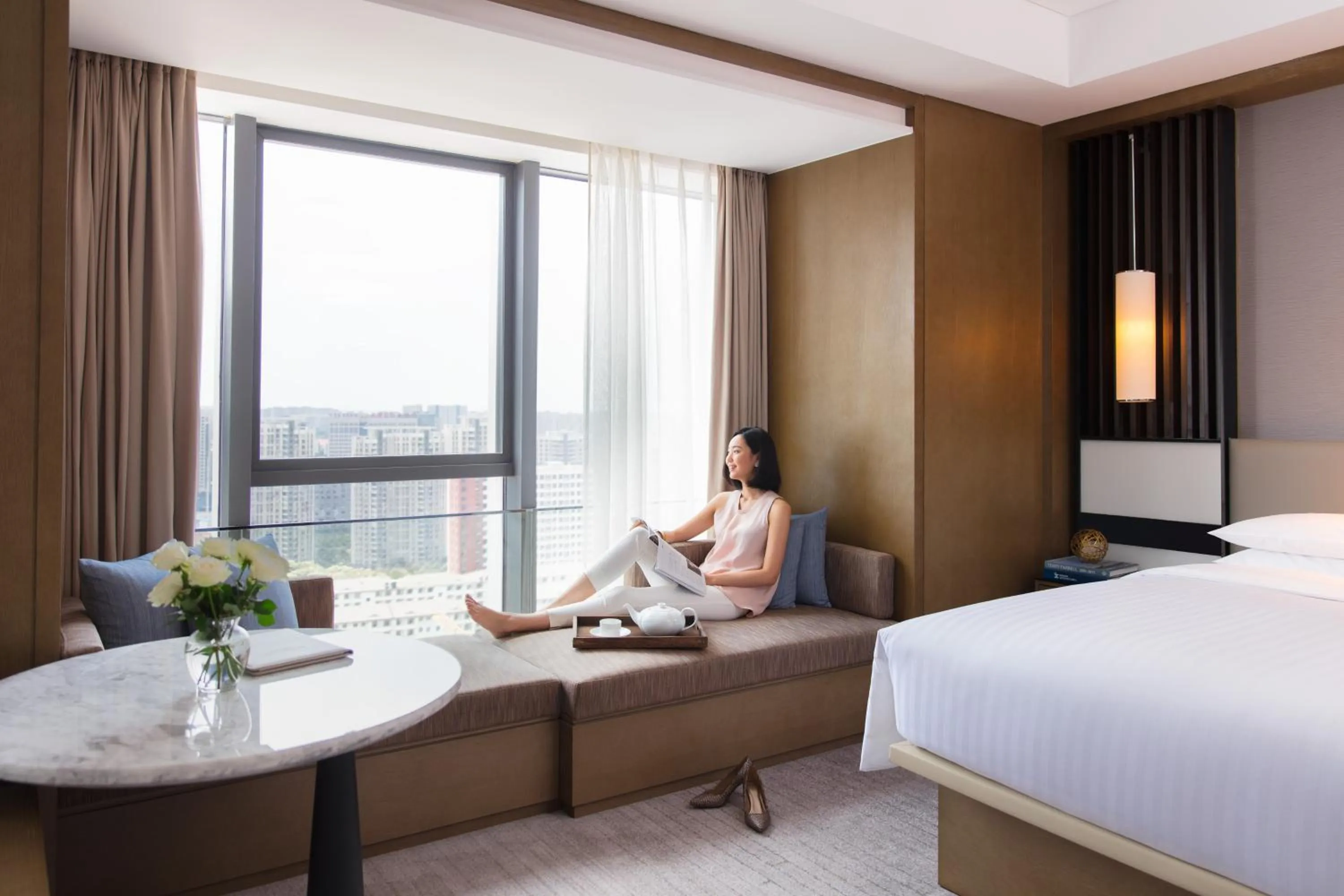 View (from property/room), Bed in Courtyard by Marriott Changsha South