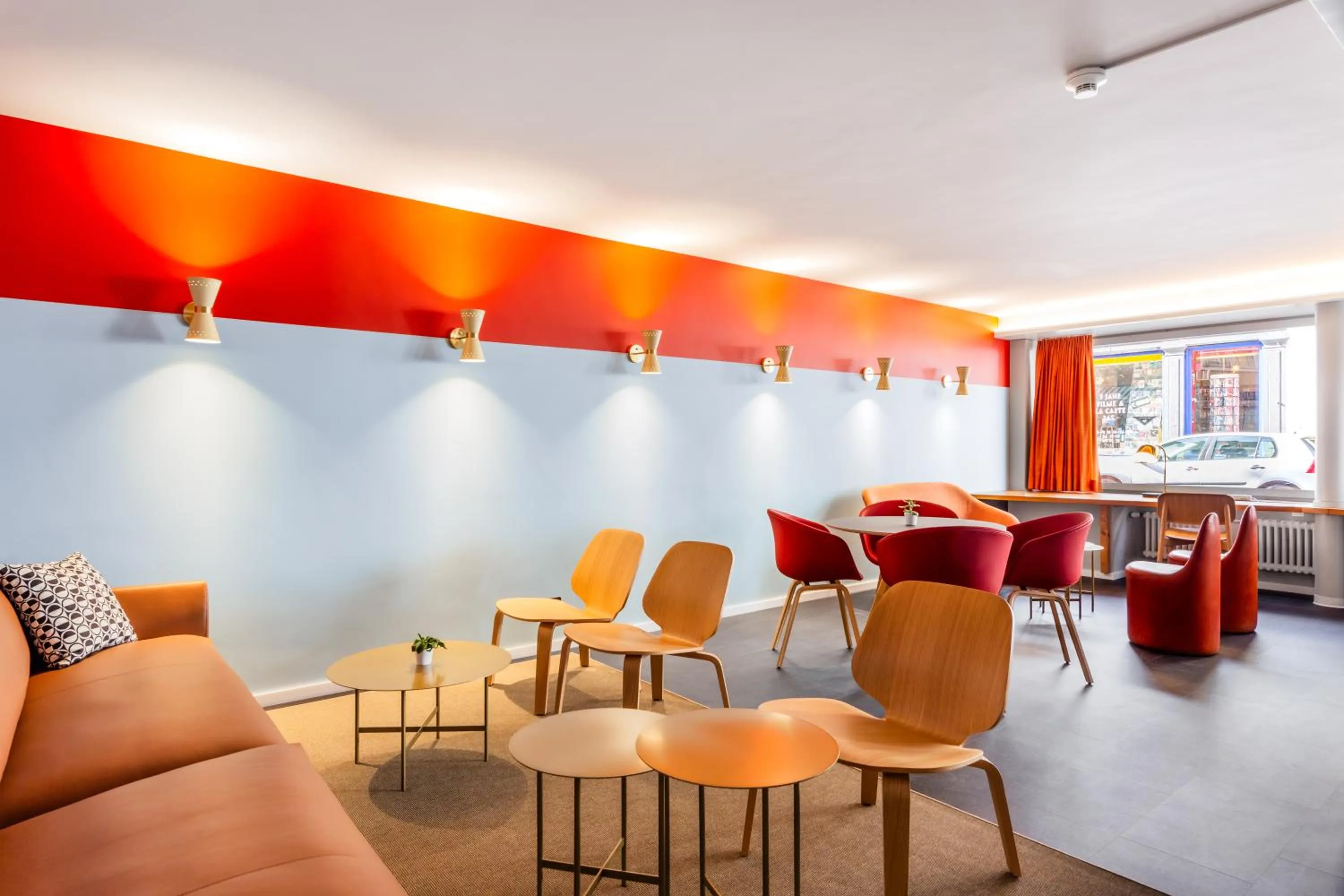 Lobby or reception in Hotel Marta - 1950's architecture in Zurich's vibrant old town, near main station