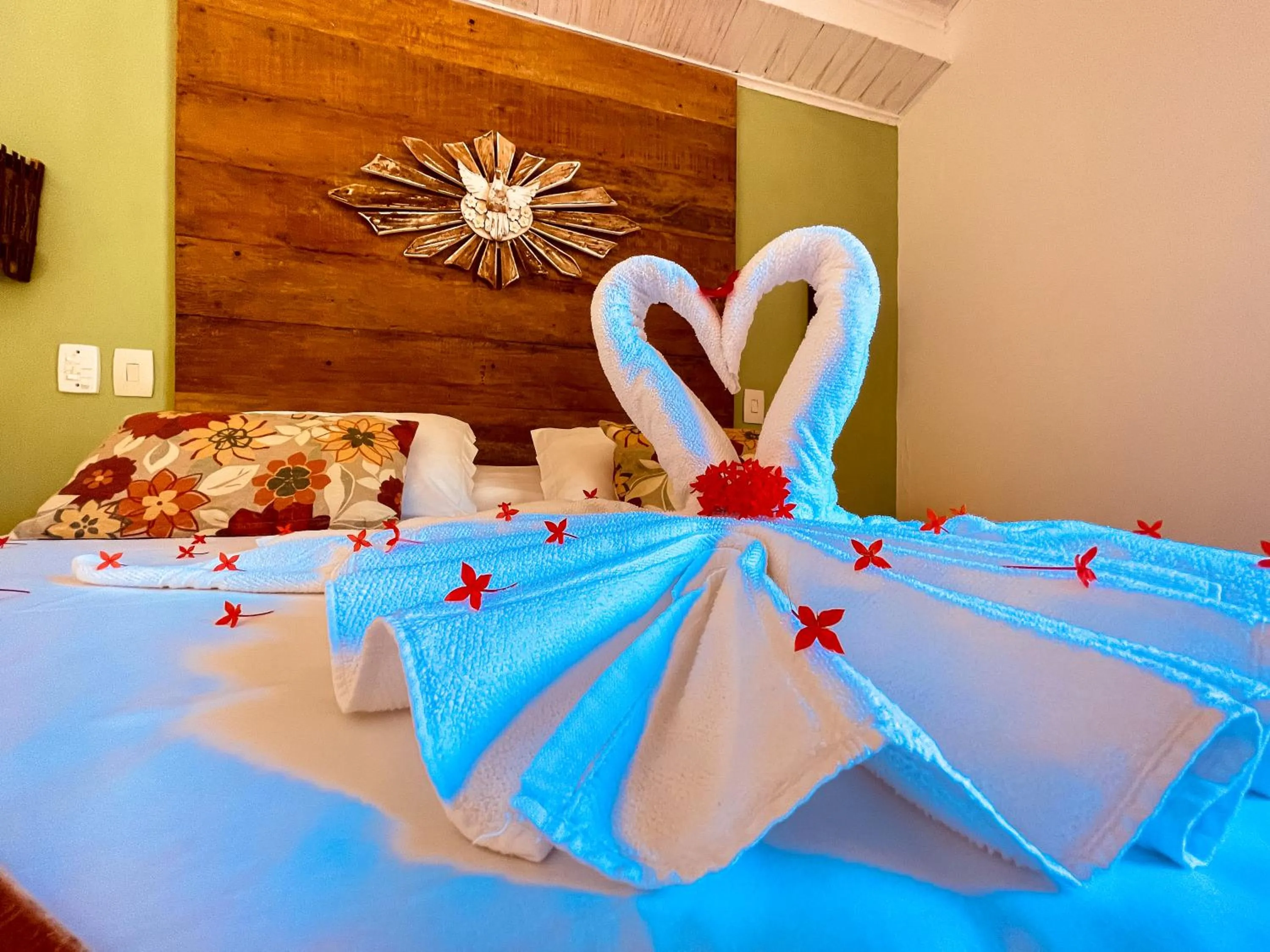 Decorative detail, Bed in Pousada Tatuapara