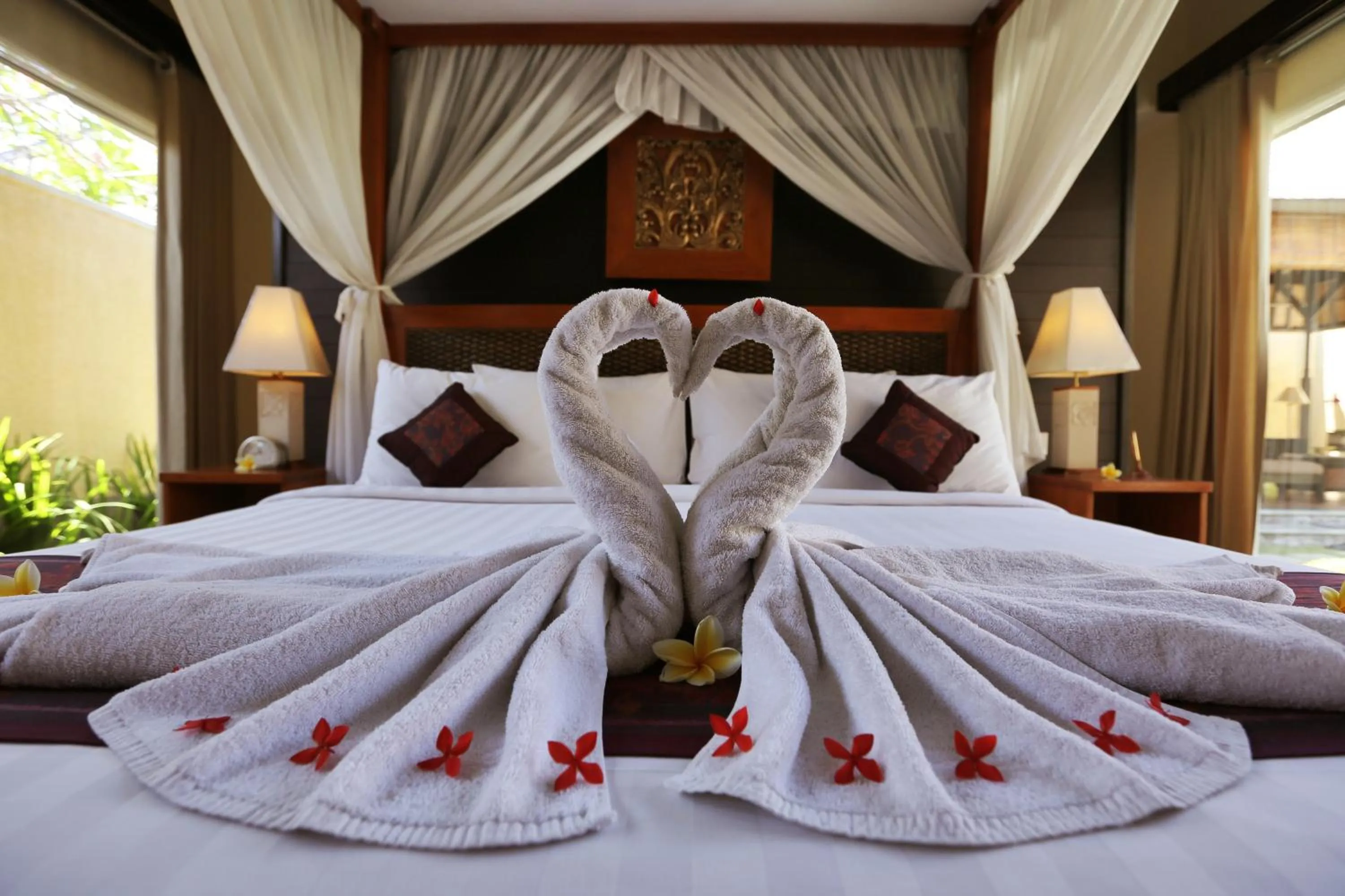 Decorative detail, Bed in The Sanyas Suite Bali