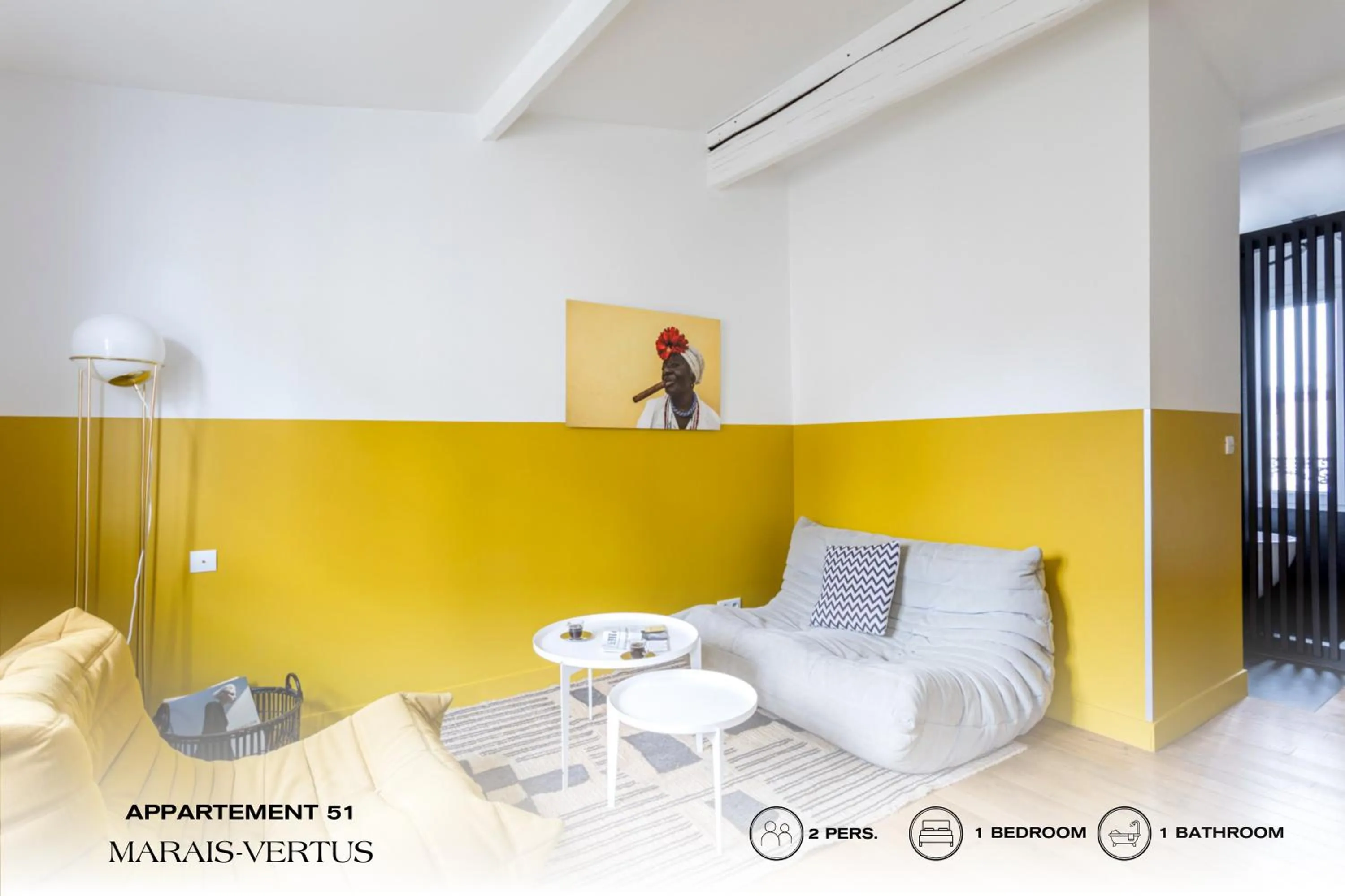 Living room in Beauquartier - Marais Vertus