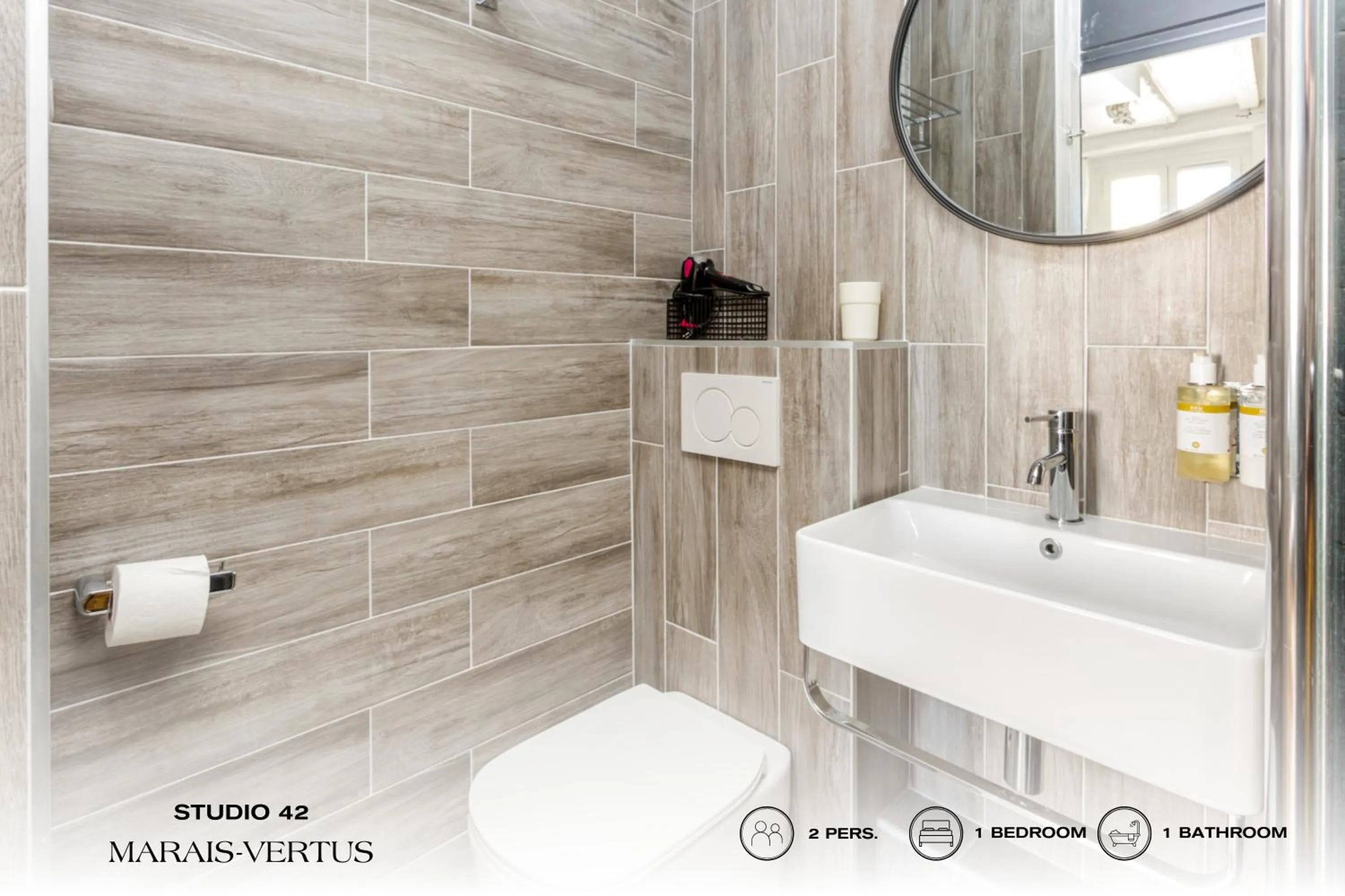 Bathroom in Beauquartier - Marais Vertus