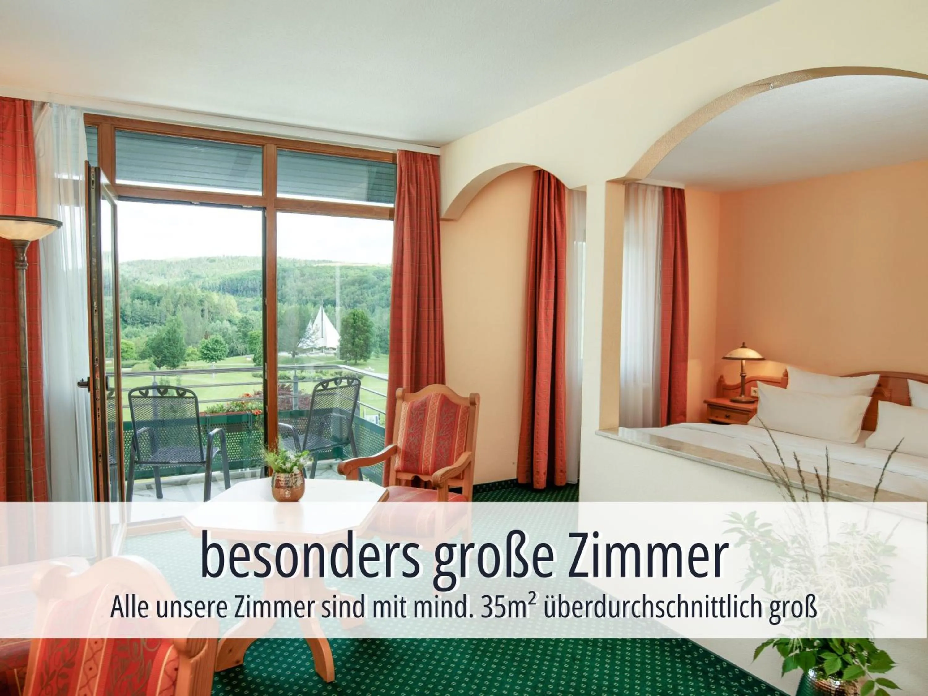 Bed in Hotel Am Kurhaus mit erstem Ayurveda Center Sachsens - direkt am Gesundheitsbad ACTINON & Kurpark