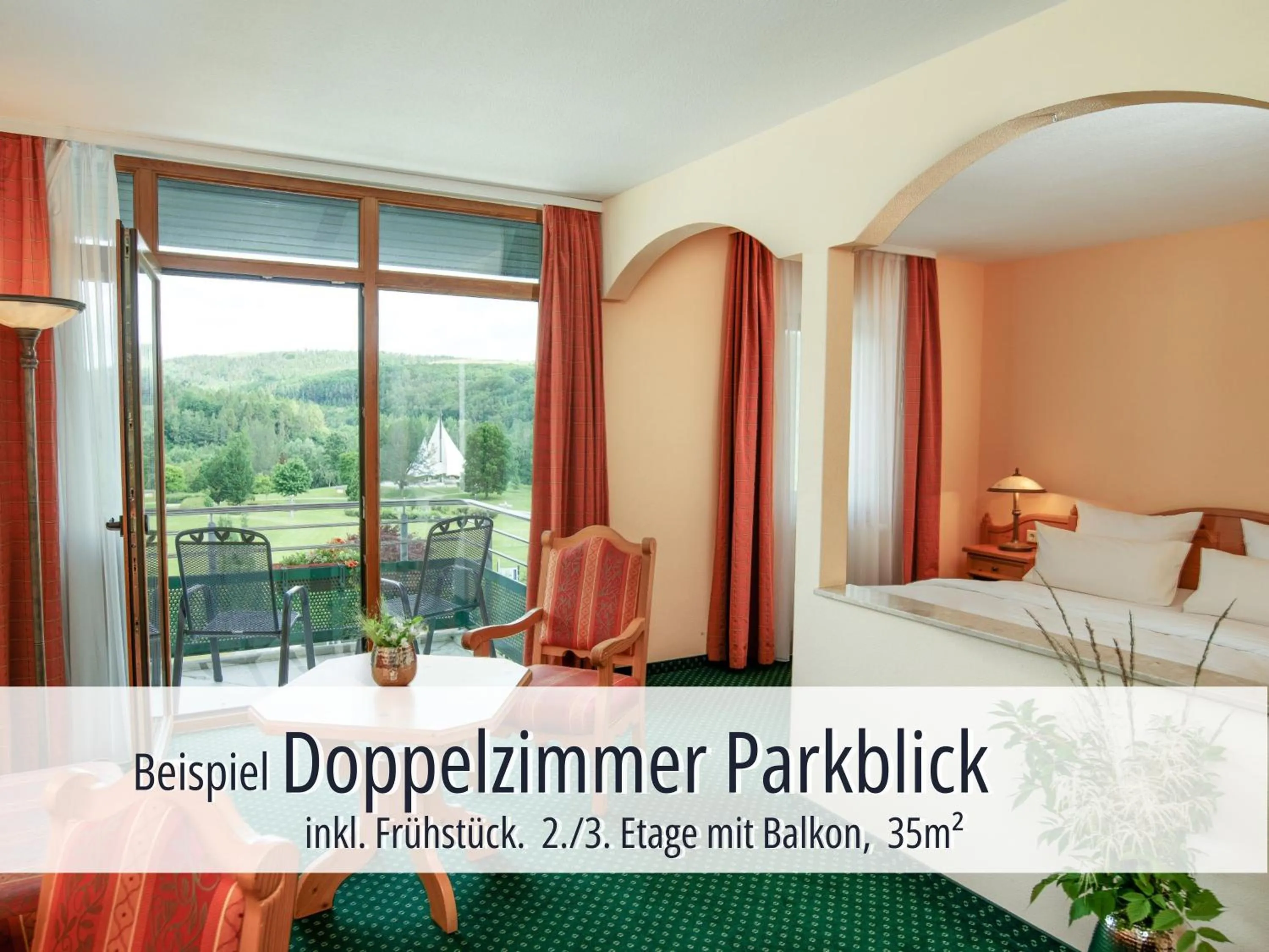 Bed in Hotel Am Kurhaus mit erstem Ayurveda Center Sachsens - direkt am Gesundheitsbad ACTINON & Kurpark