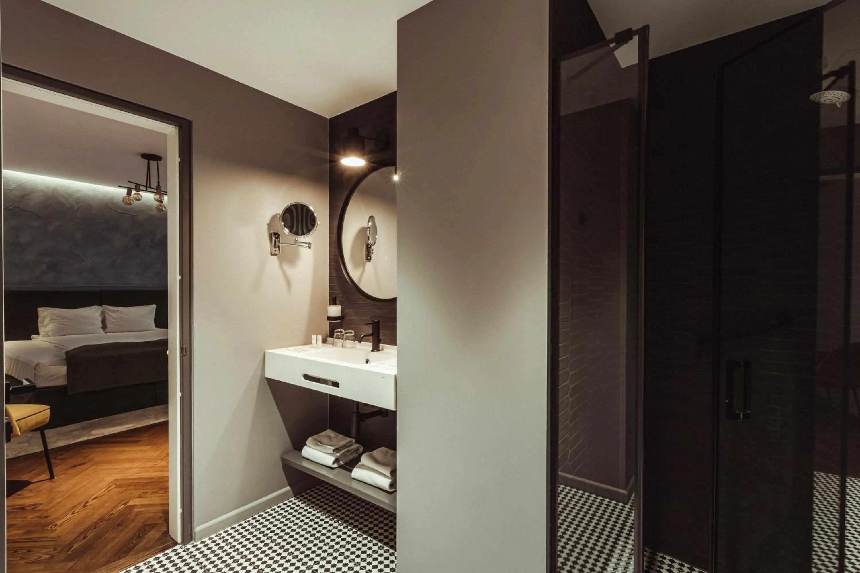 Bathroom, Bed in Konventa Sēta Hotel - Keystone Collection