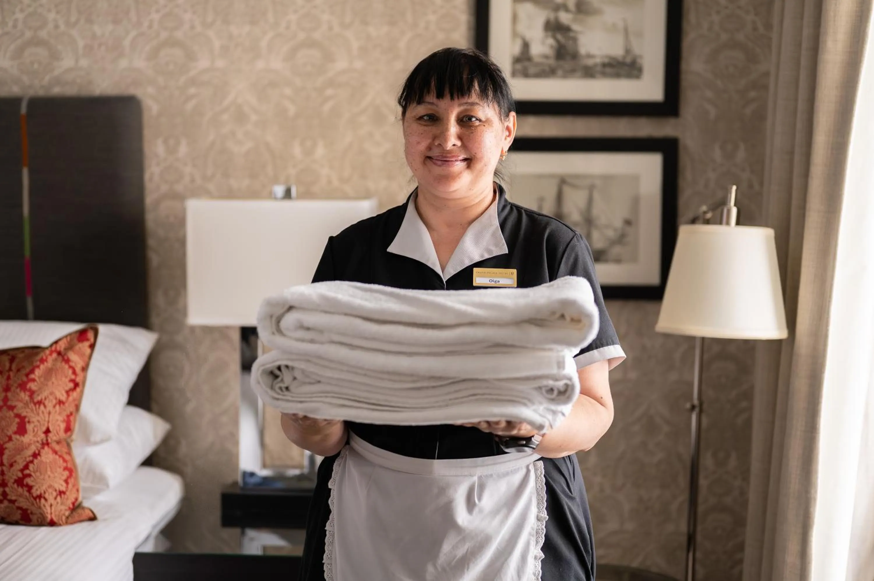 Staff, Bed in Grand Palace Hotel - Small Luxury Hotels of the World