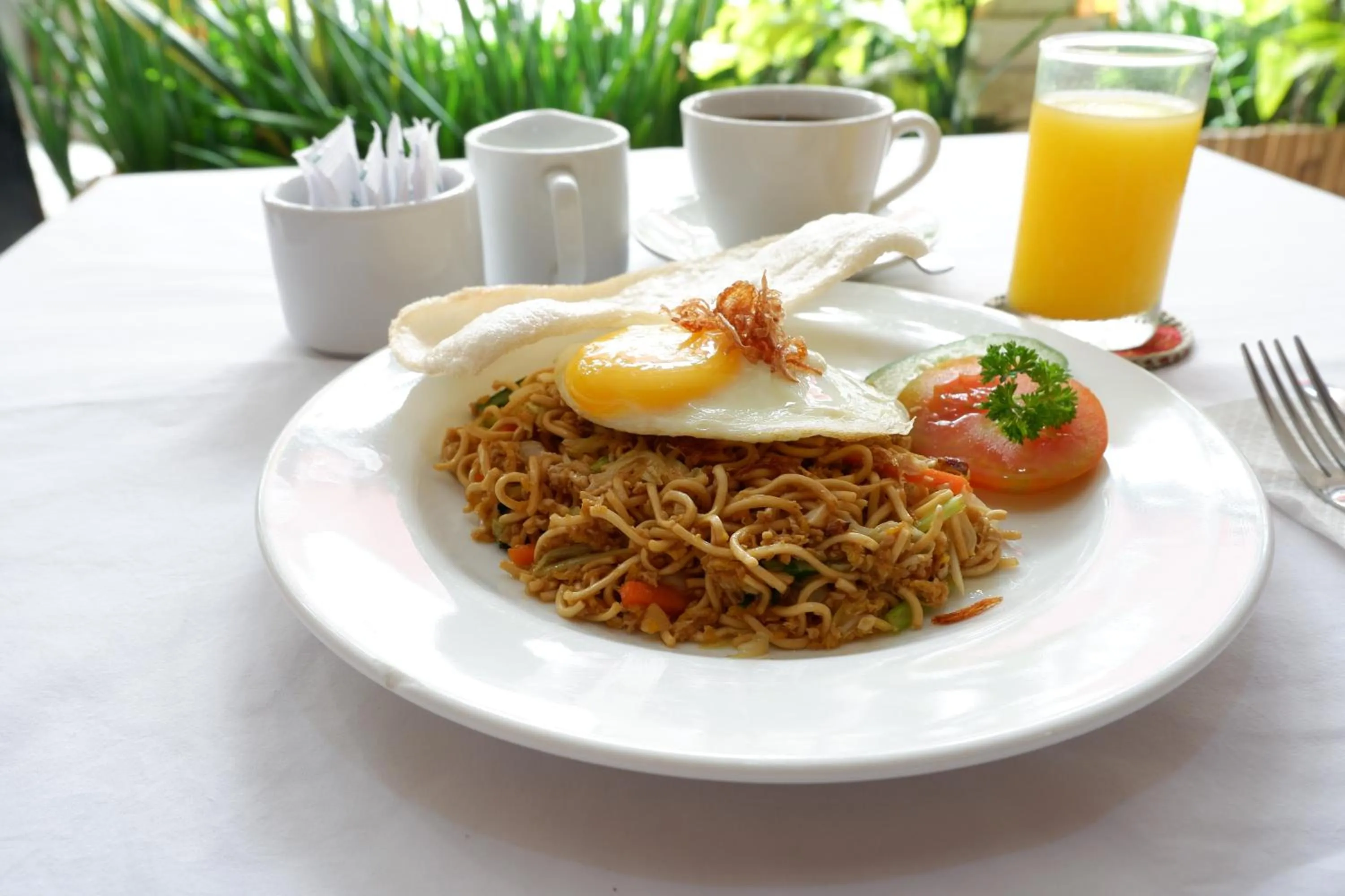 Asian breakfast in Seminyak Paradiso Hotel