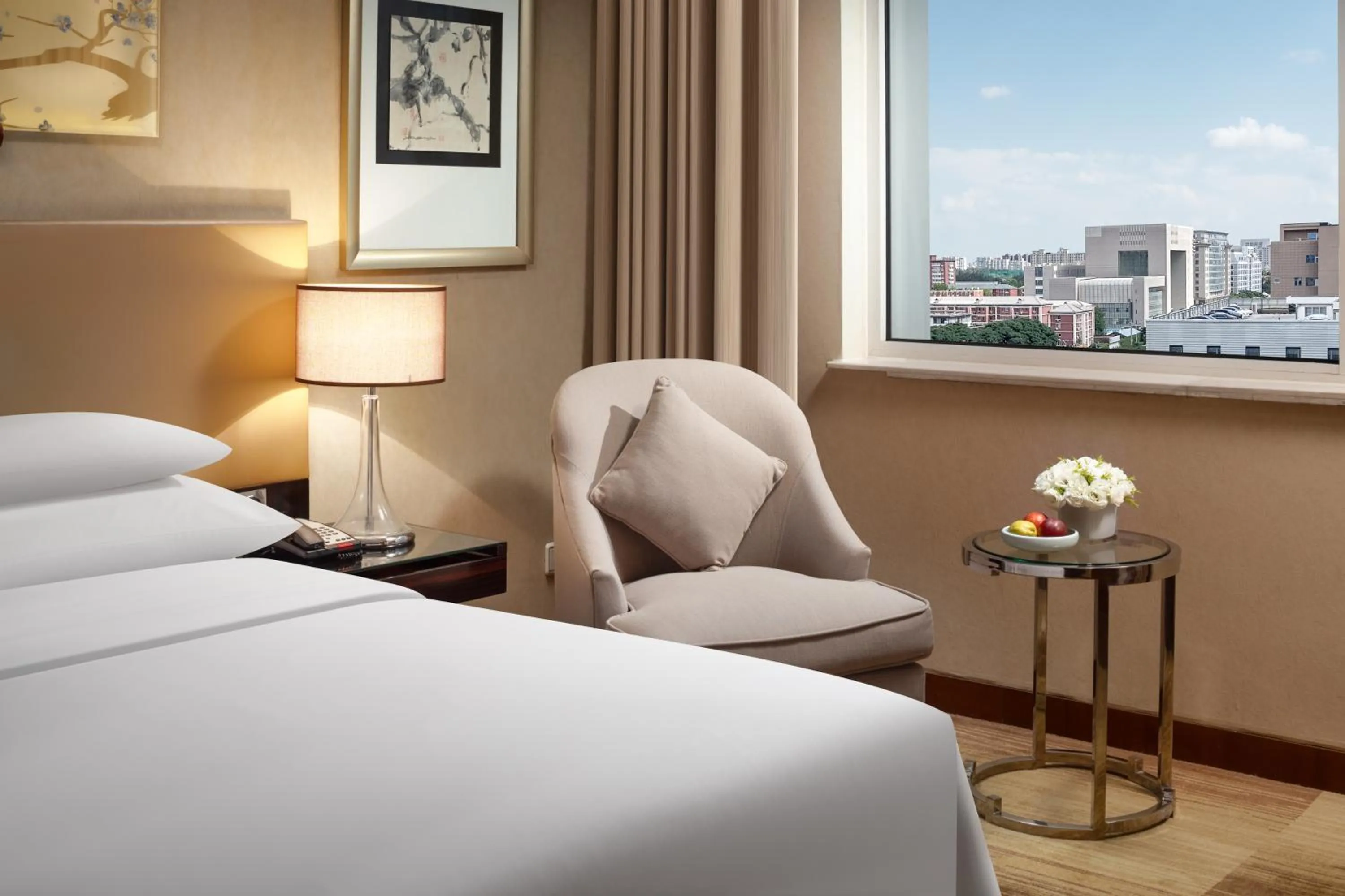 Decorative detail, Bed in Gehua New Century Hotel Beijing