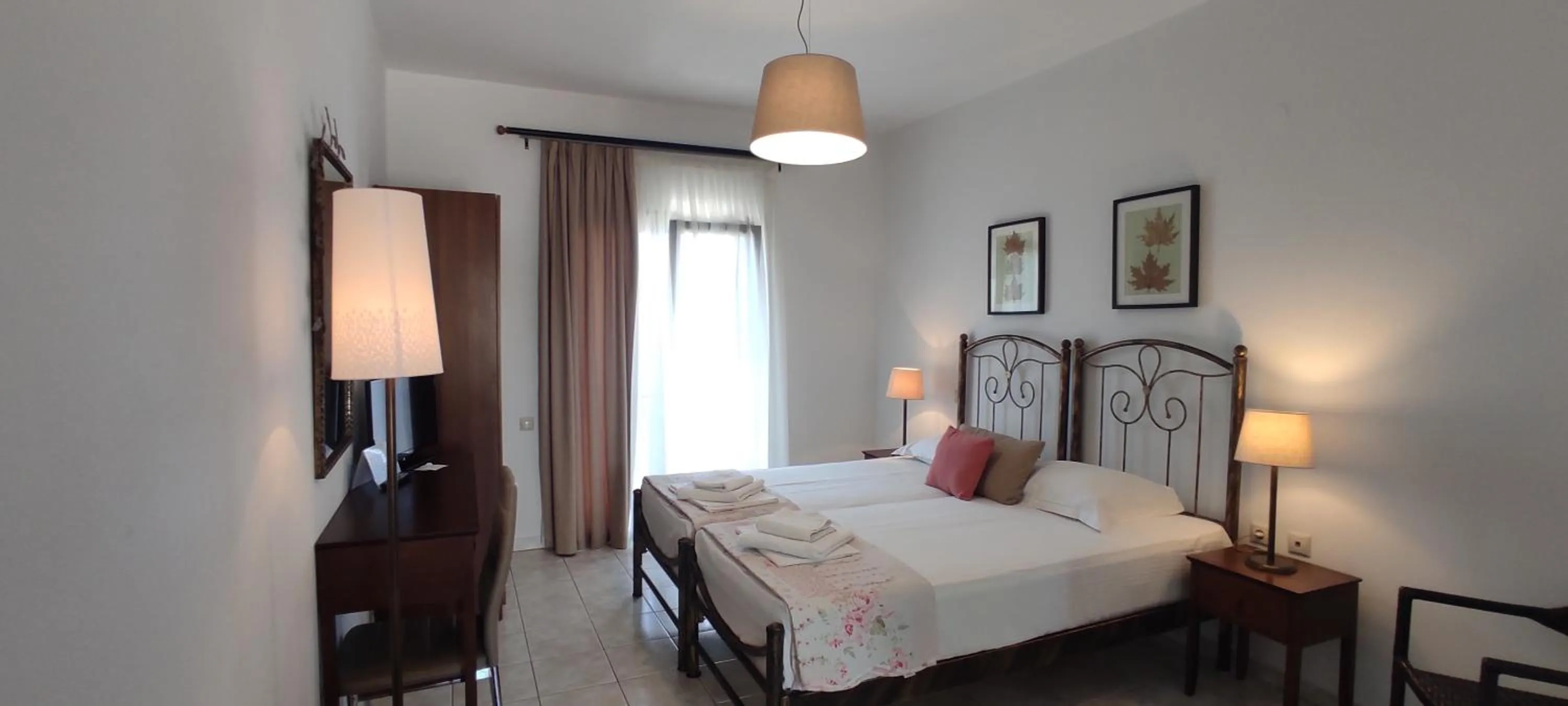 Bed in Aegean Blue Studios