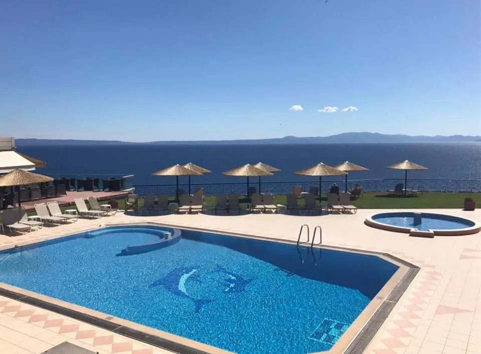 Swimming pool in Aegean Blue Studios