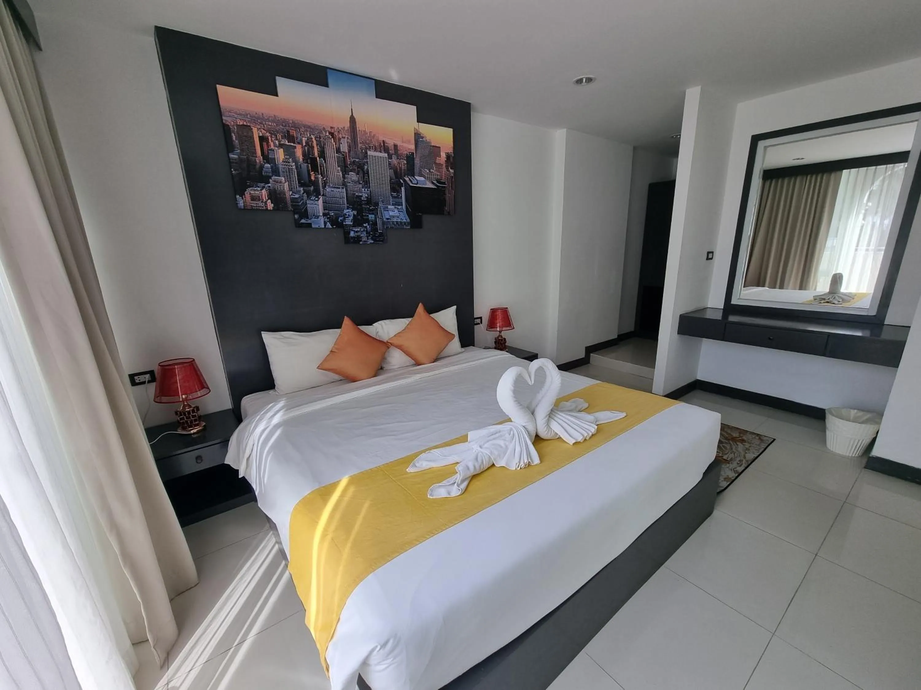 Bed in Modern Living Residence