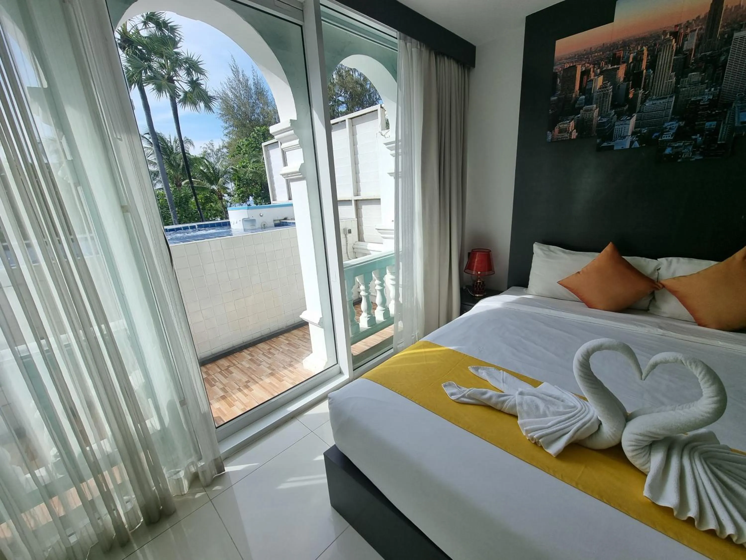 Bedroom, Bed in Modern Living Residence