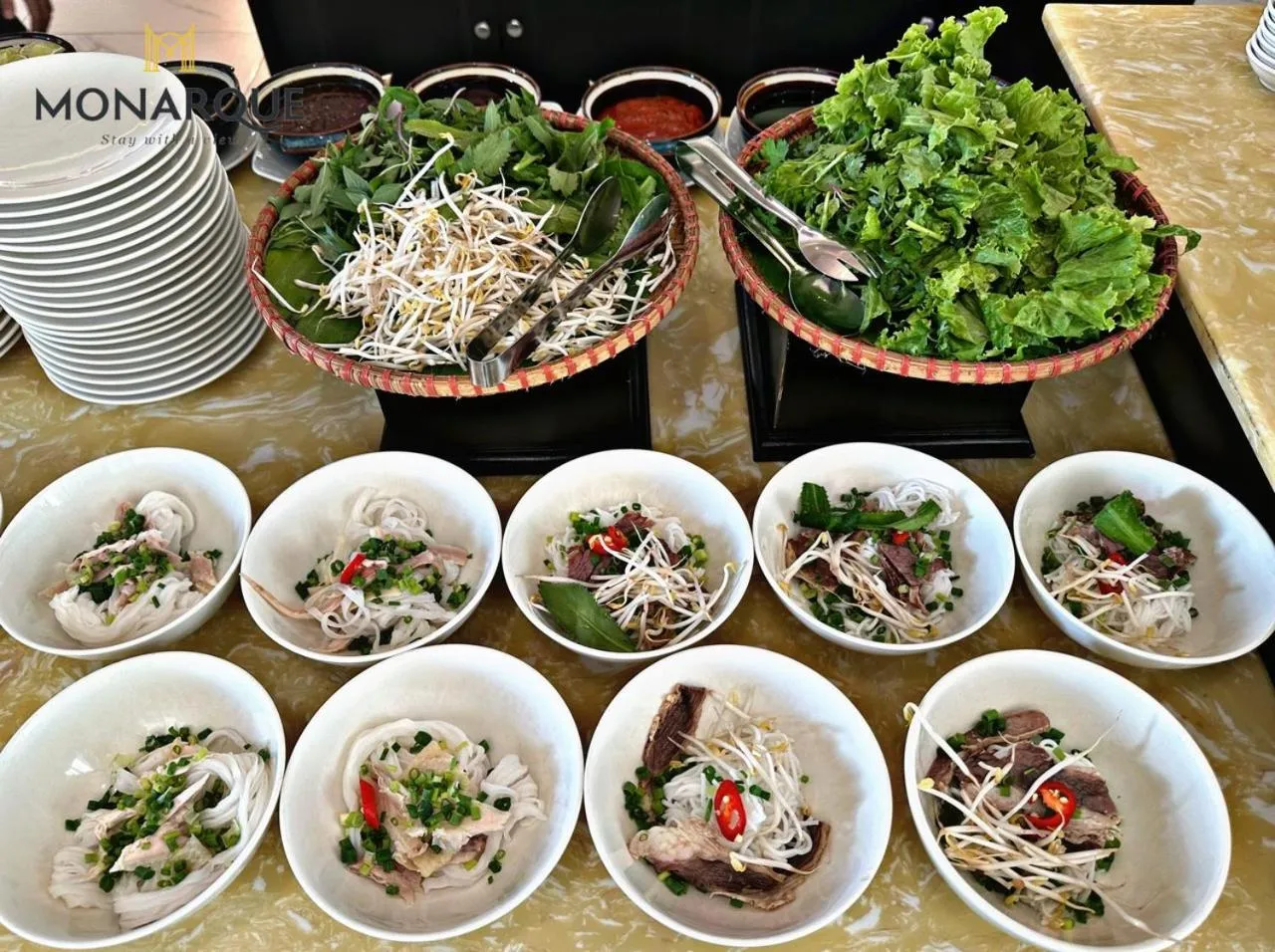 Buffet breakfast in Monarque Hotel Danang