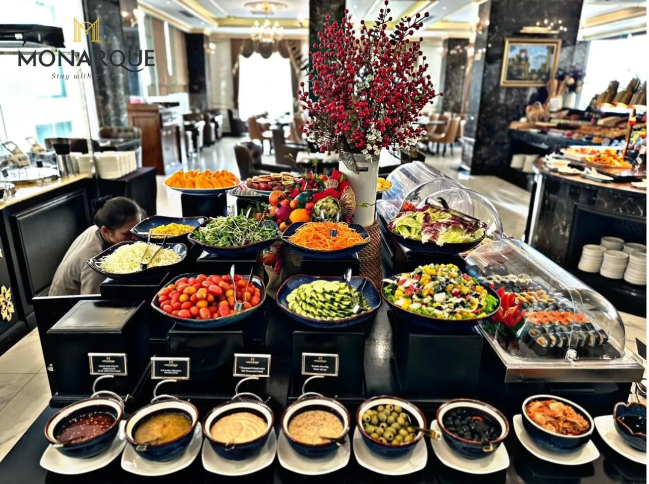 Buffet breakfast in Monarque Hotel Danang