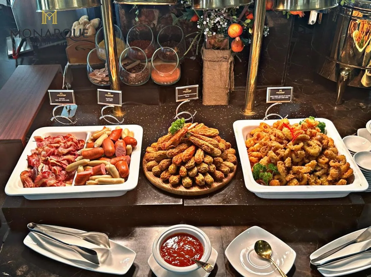 Buffet breakfast in Monarque Hotel Danang