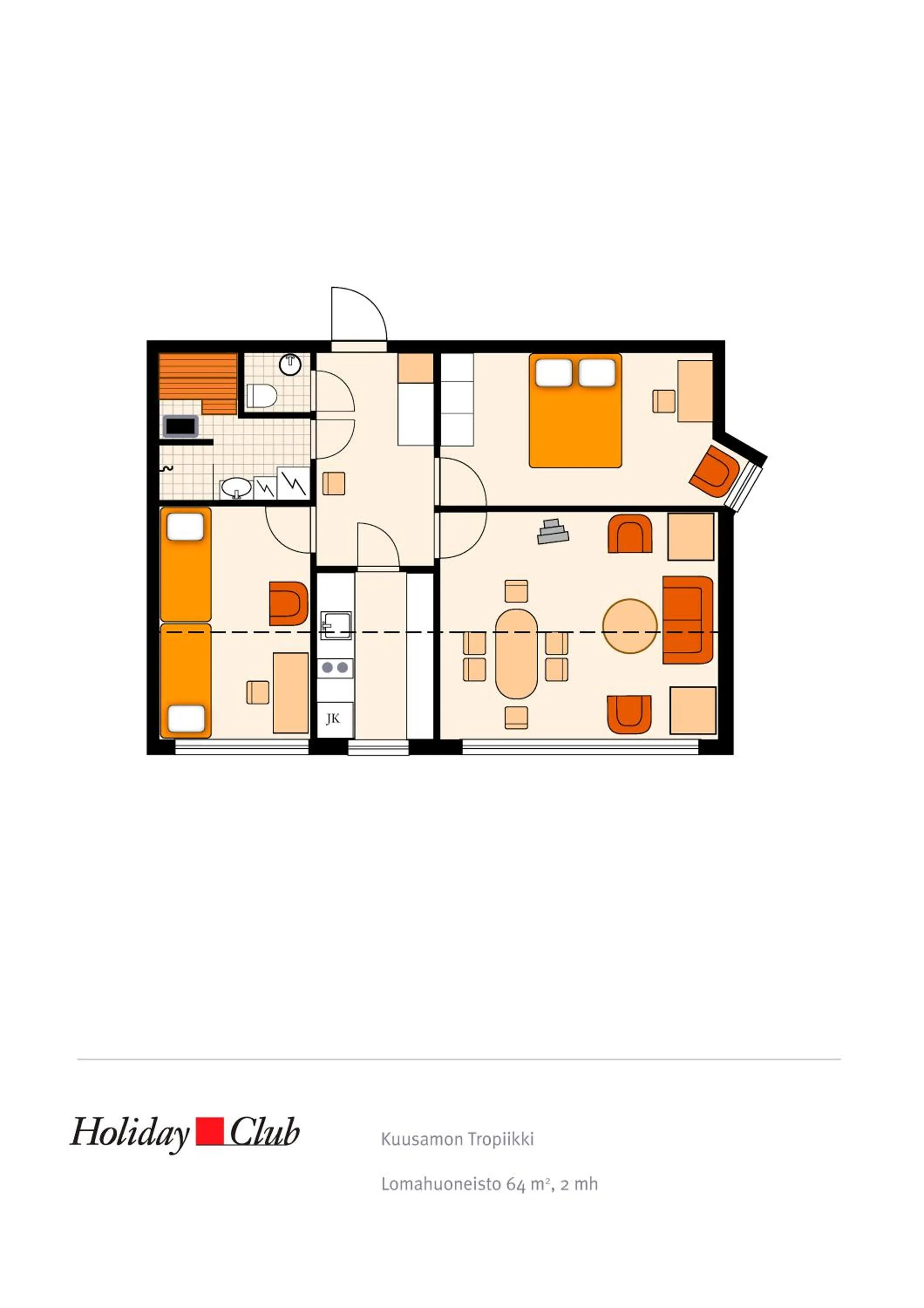 Floor plan in Holiday Club Kuusamon Tropiikki Apartments
