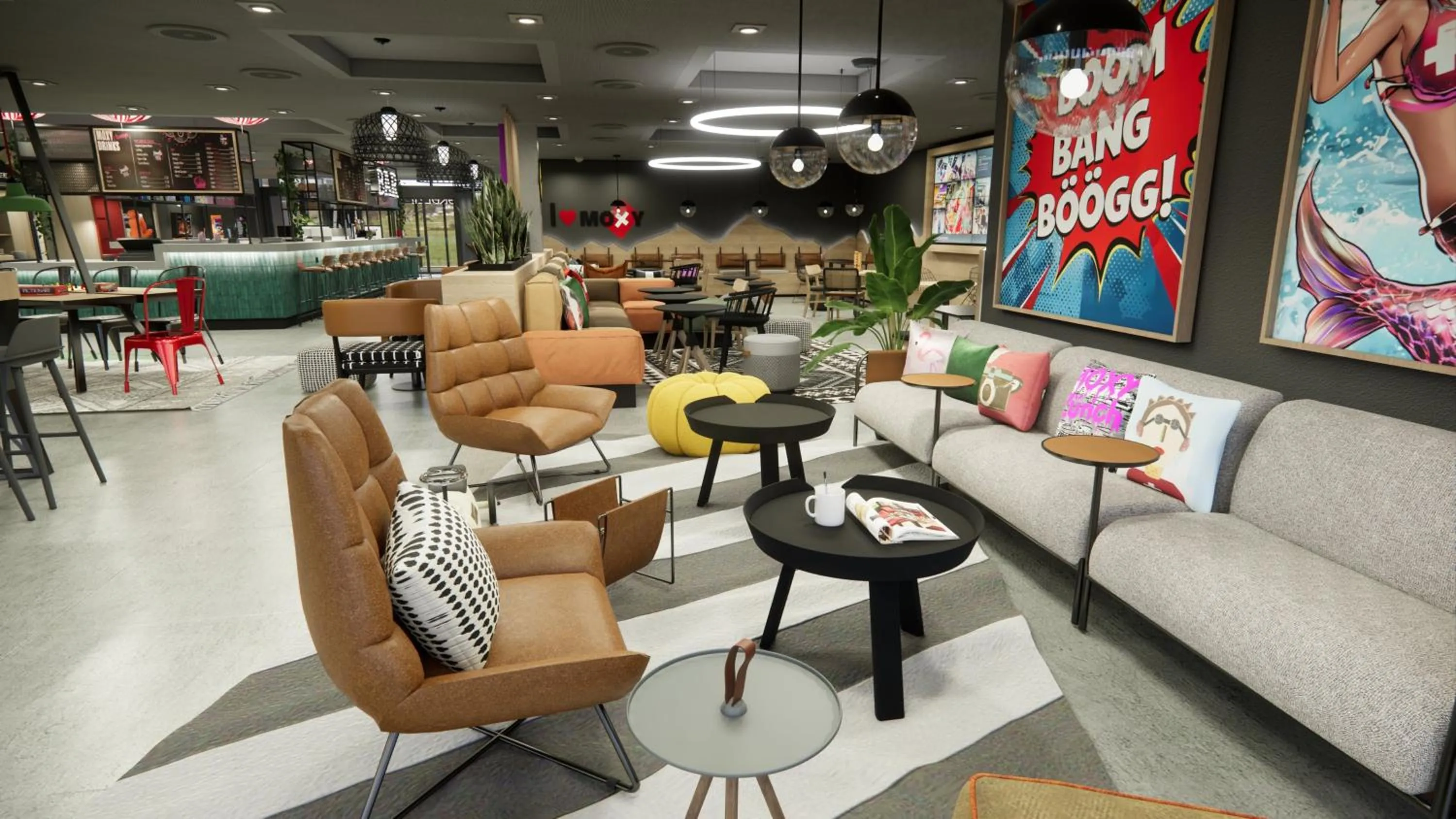 Lobby or reception in Moxy Zurich