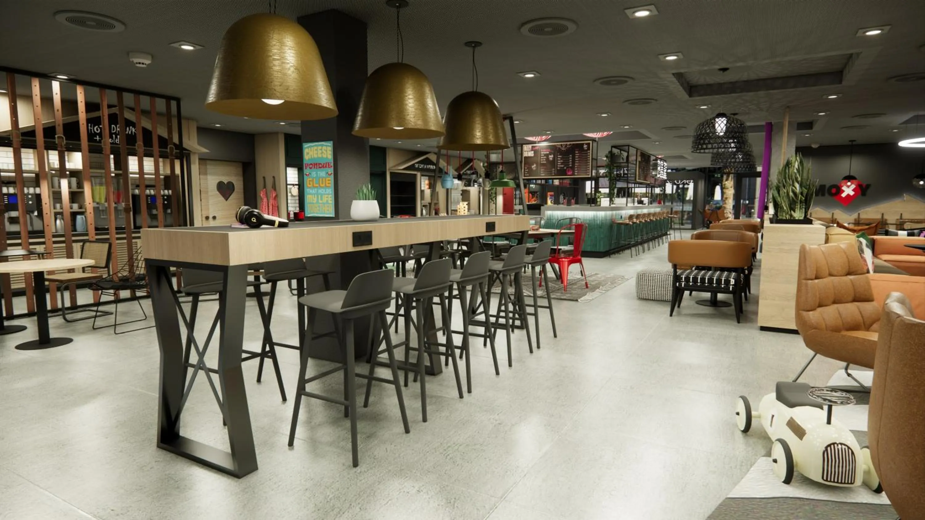 Lobby or reception in Moxy Zurich