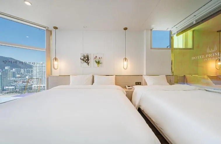 Bed in Gwangalli Hotel primavera in Busan