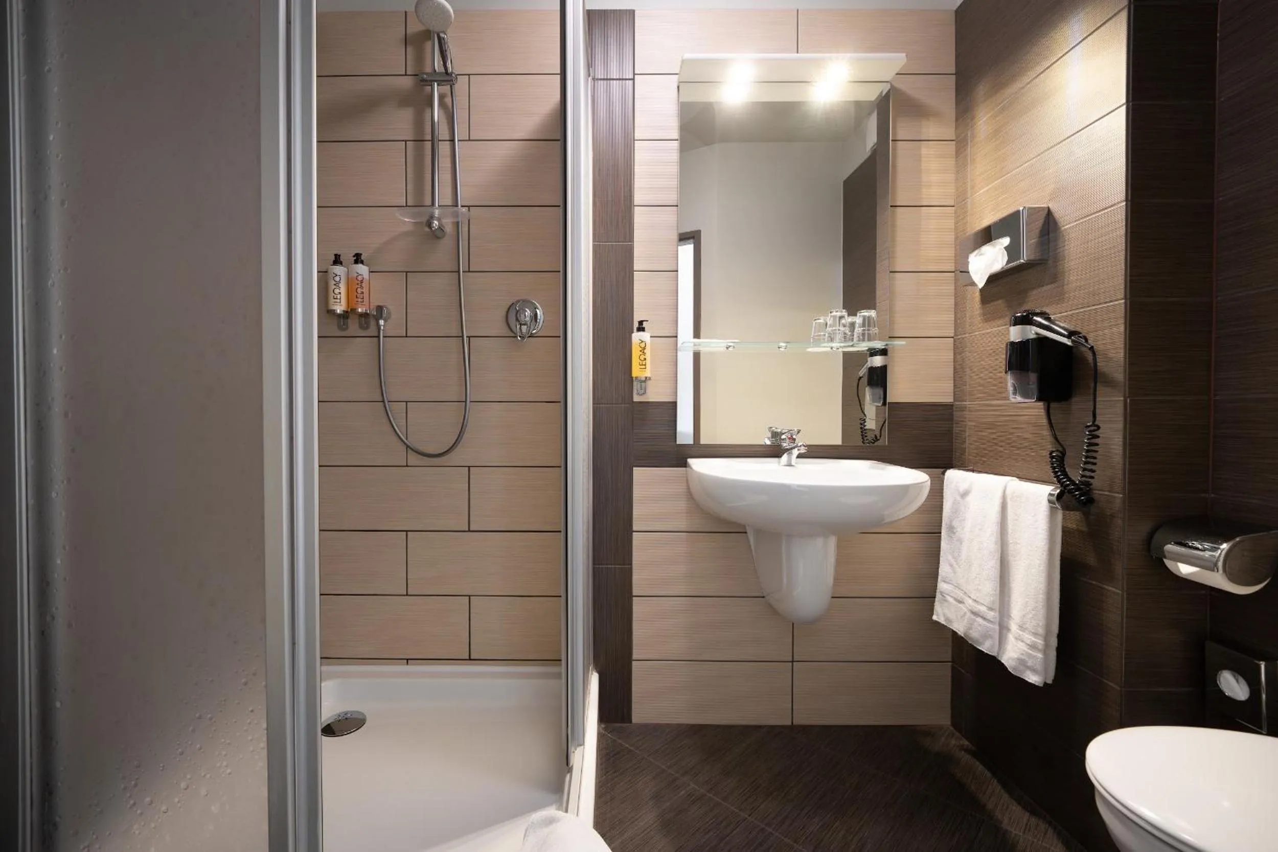 Shower in Bellevue Park Hotel Riga with FREE Parking